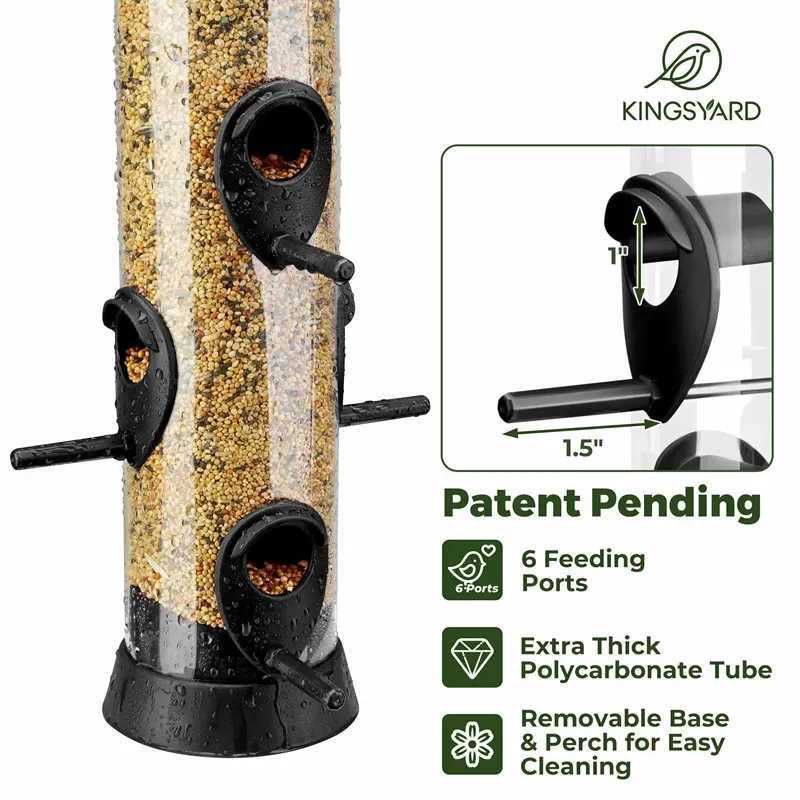 Kingsyard Extra Thick Tube Bird Feeder 4