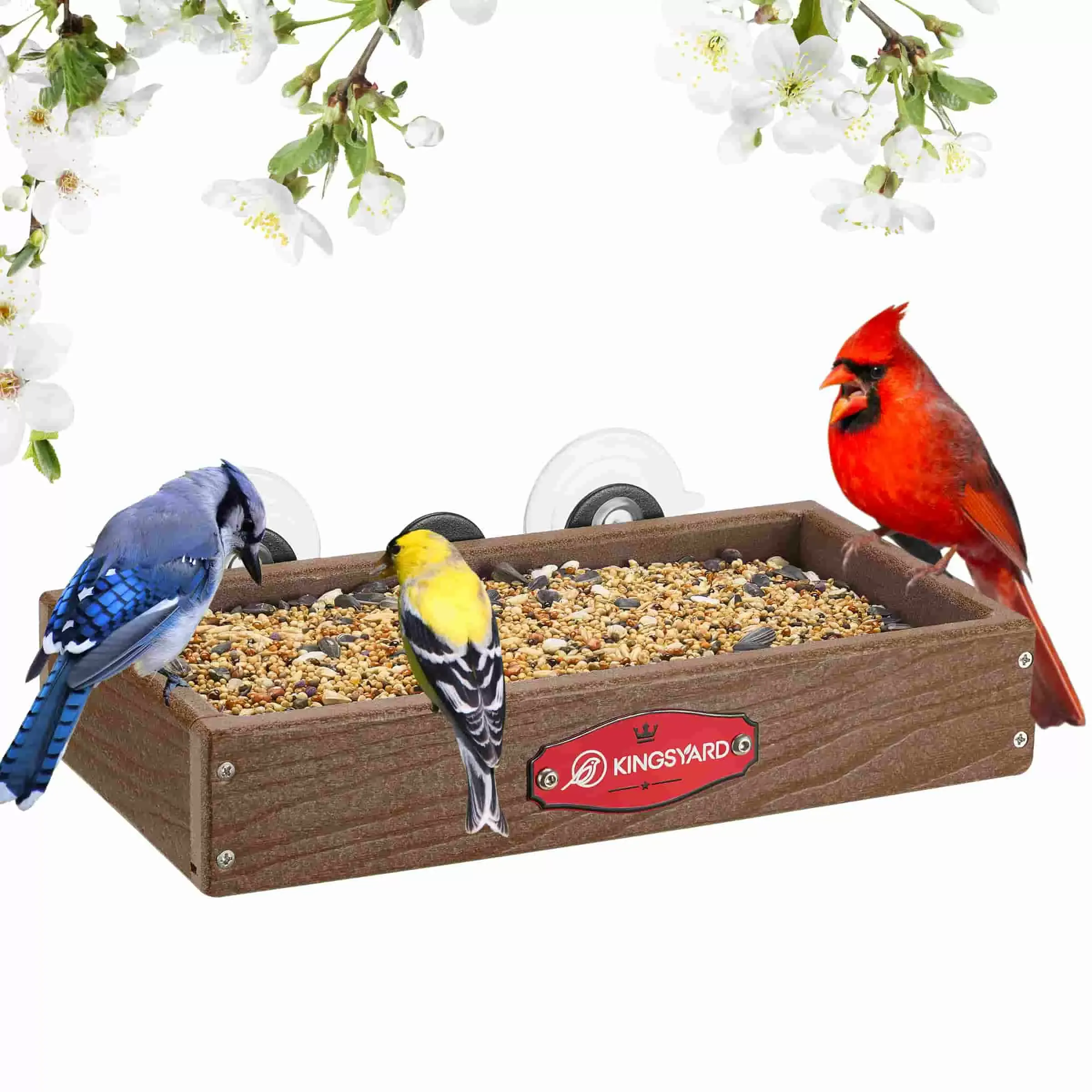 Brown Kingsyard Window Bird Feeder with Triangular Bracket 2