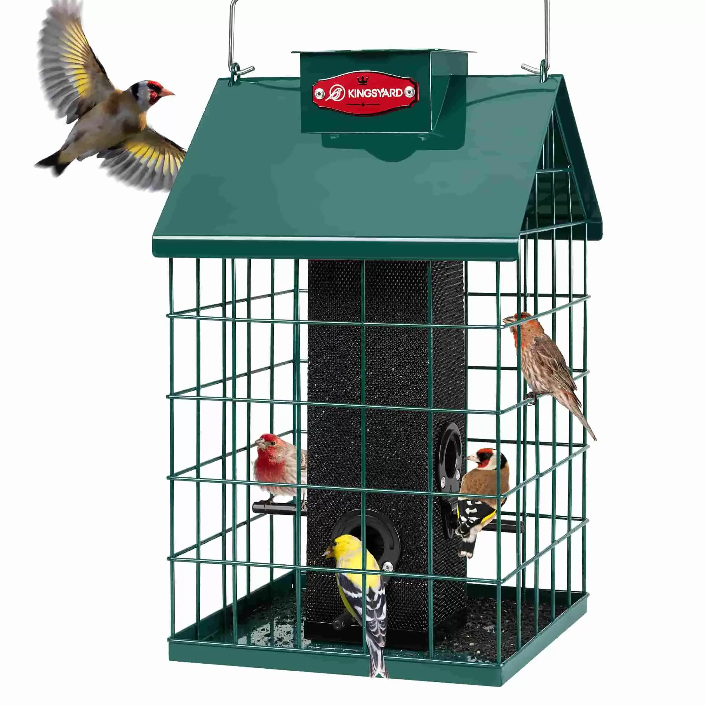 Green Kingsyard Weatherproof Caged Squirrel Proof Bird Feeder 2