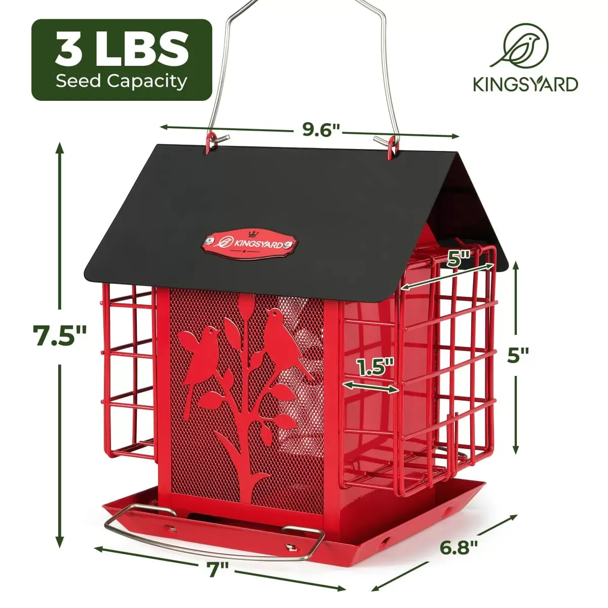 Kingsyard Double Suet Hopper Bird Feeder With Rainproof Roof 3 Kingsyard Double Suet Hopper Bird Feeder With Rainproof Roof 3