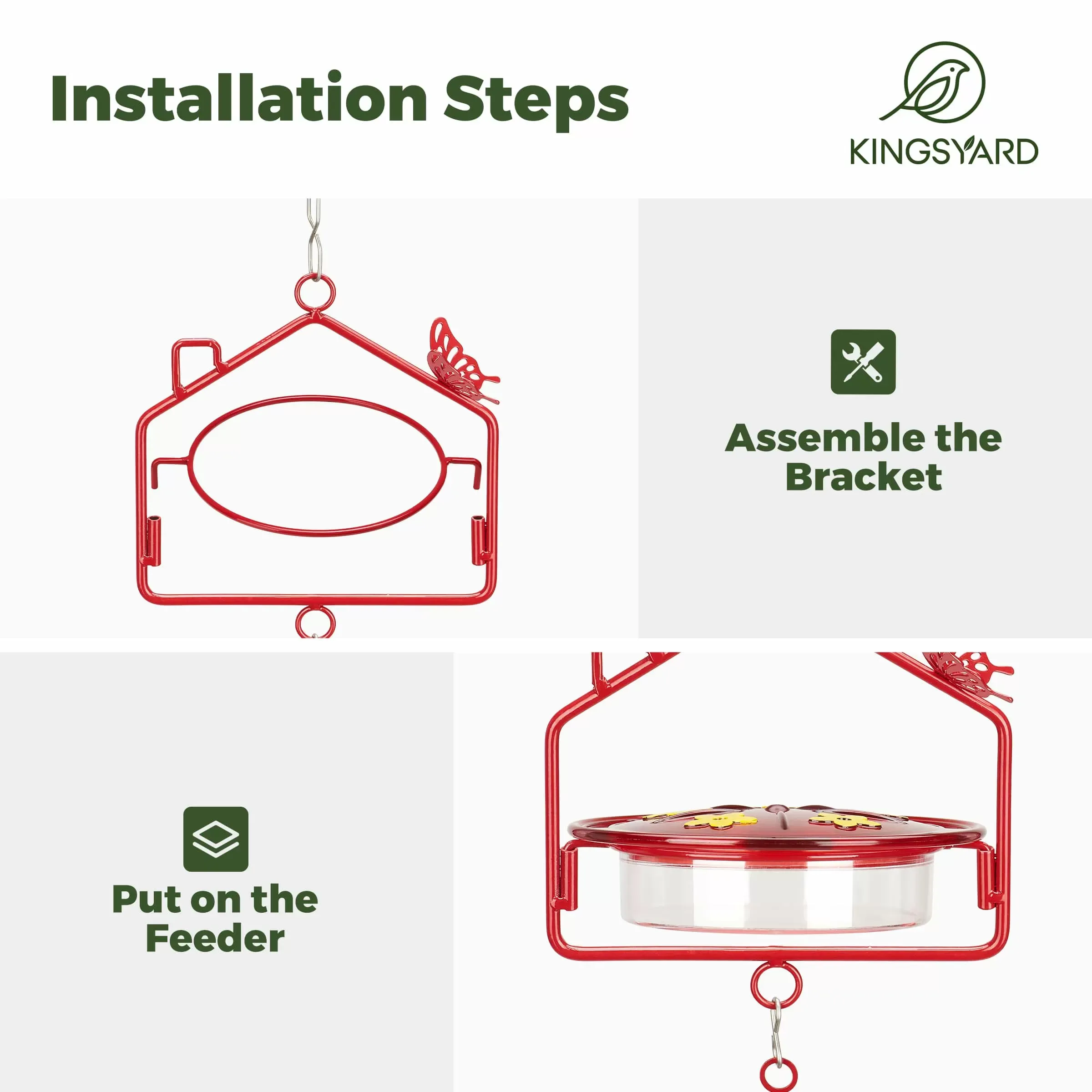 Kingsyard House Shape Tray Hummingbird Feeder with Ant Moat 5