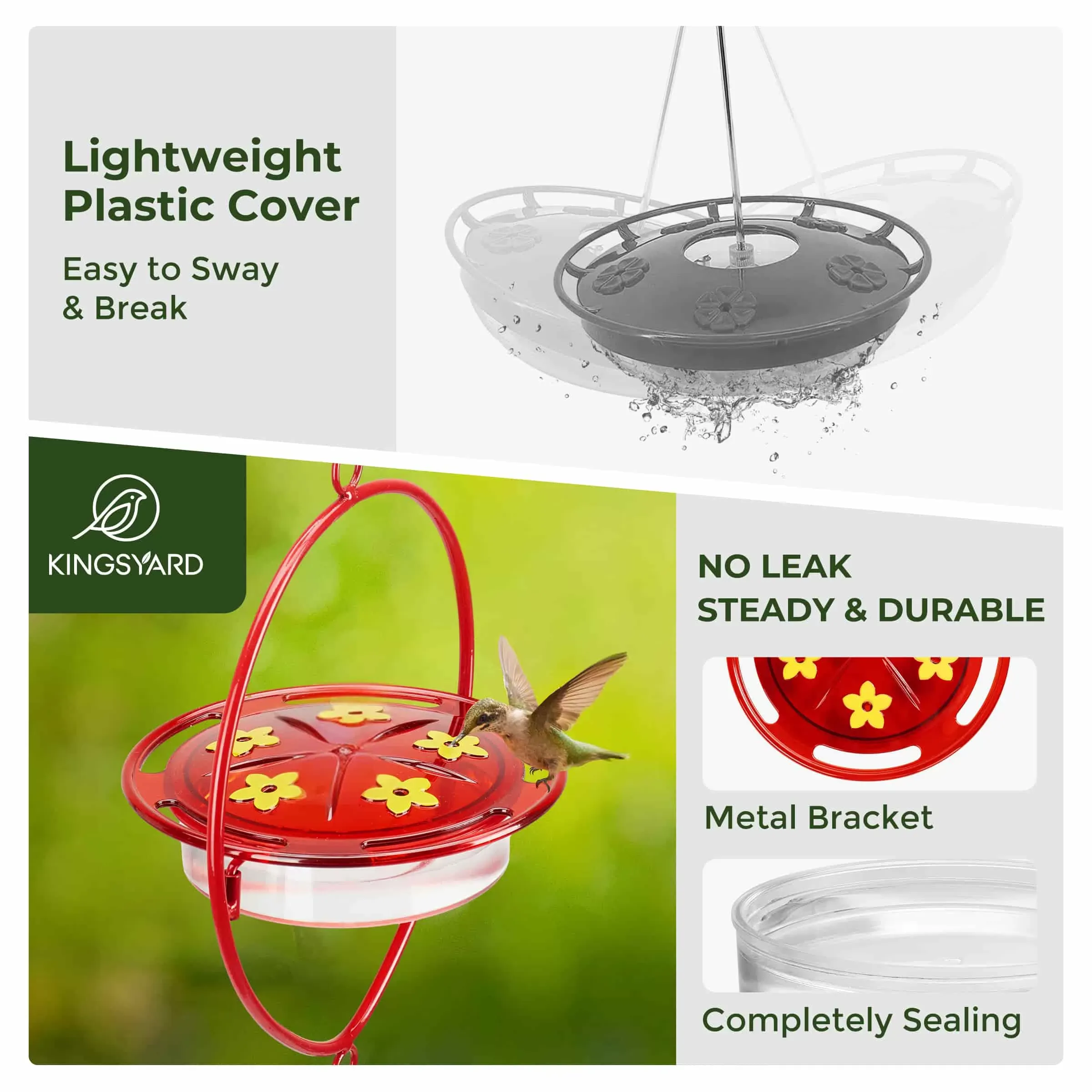 Kingsyard Oval Shape Tray Hummingbird Feeder with Ant Moat 6 Kingsyard Oval Shape Tray Hummingbird Feeder with Ant Moat 6