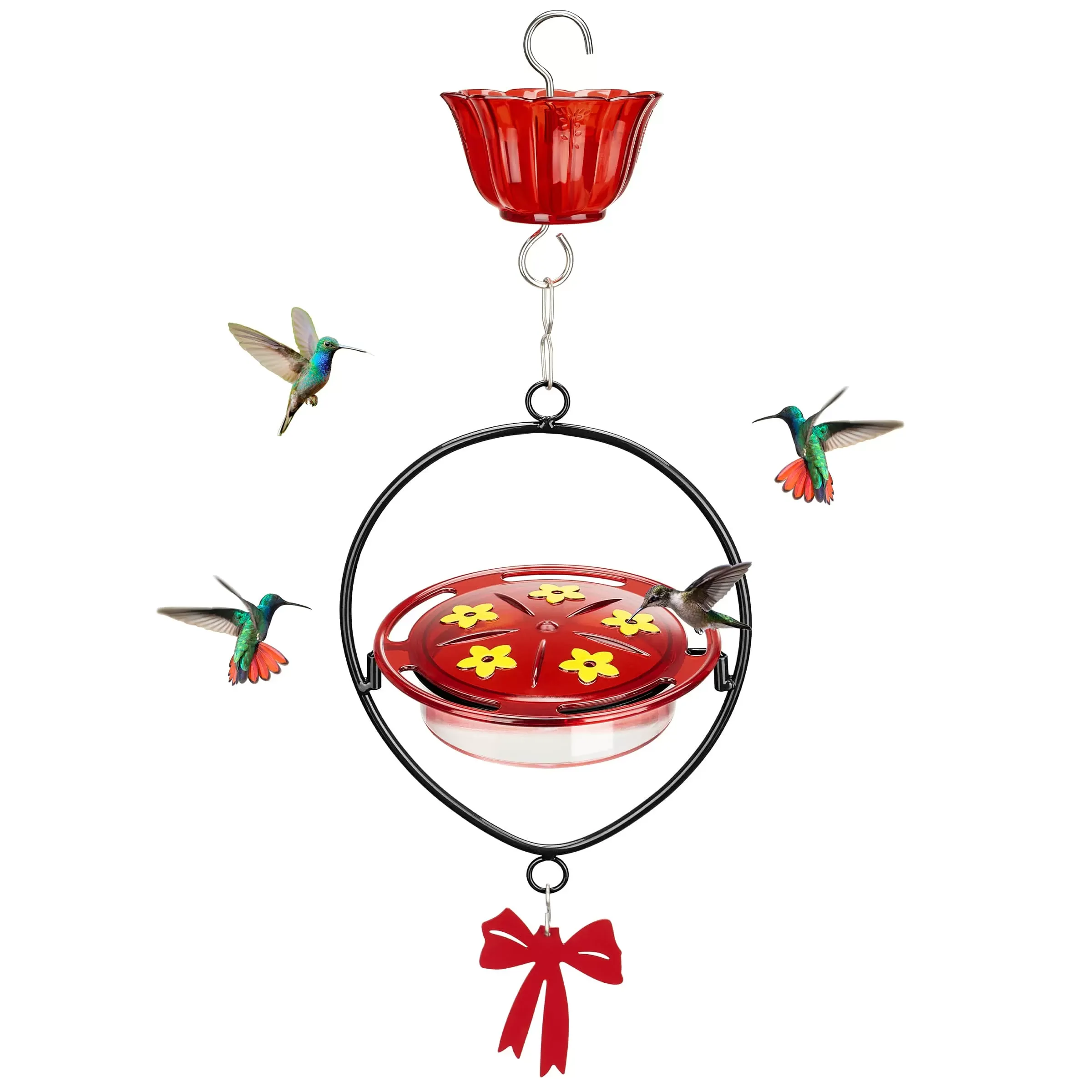 Black Kingsyard Oval Shape Tray Hummingbird Feeder with Ant Moat 2