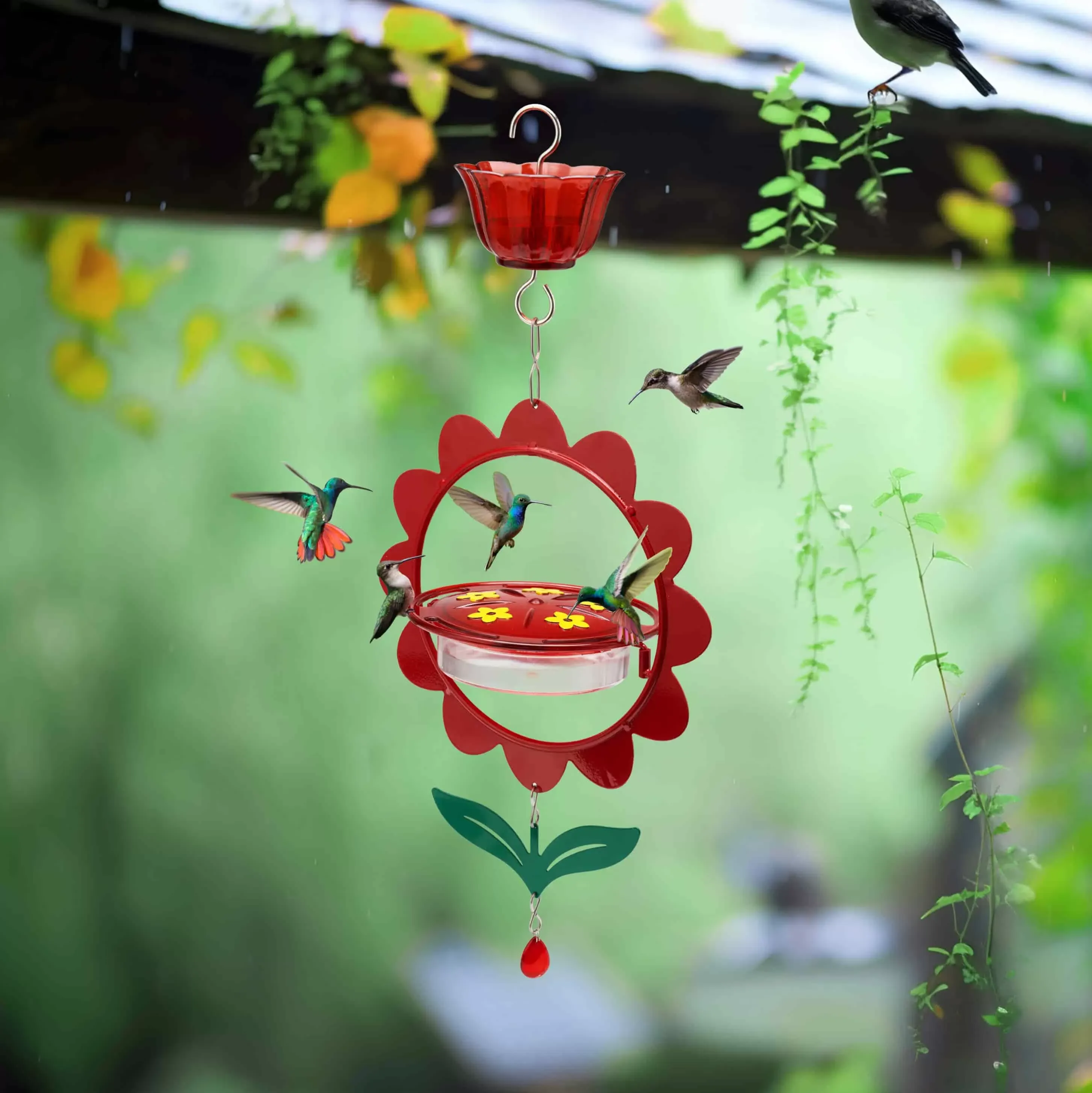 Kingsyard Floral Shape Tray Hummingbird Feeder with Ant Moat