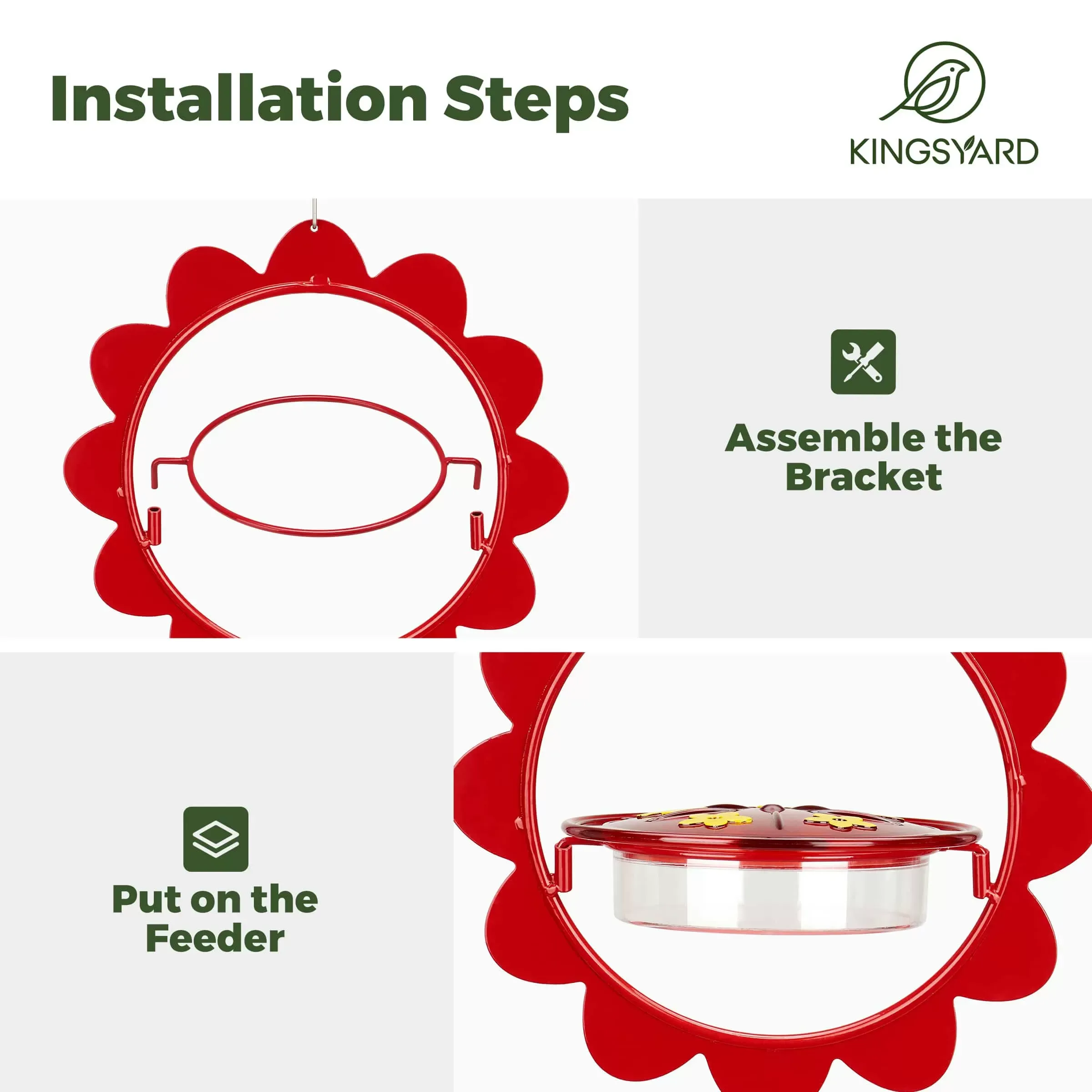 Kingsyard Floral Shape Tray Hummingbird Feeder with Ant Moat 5