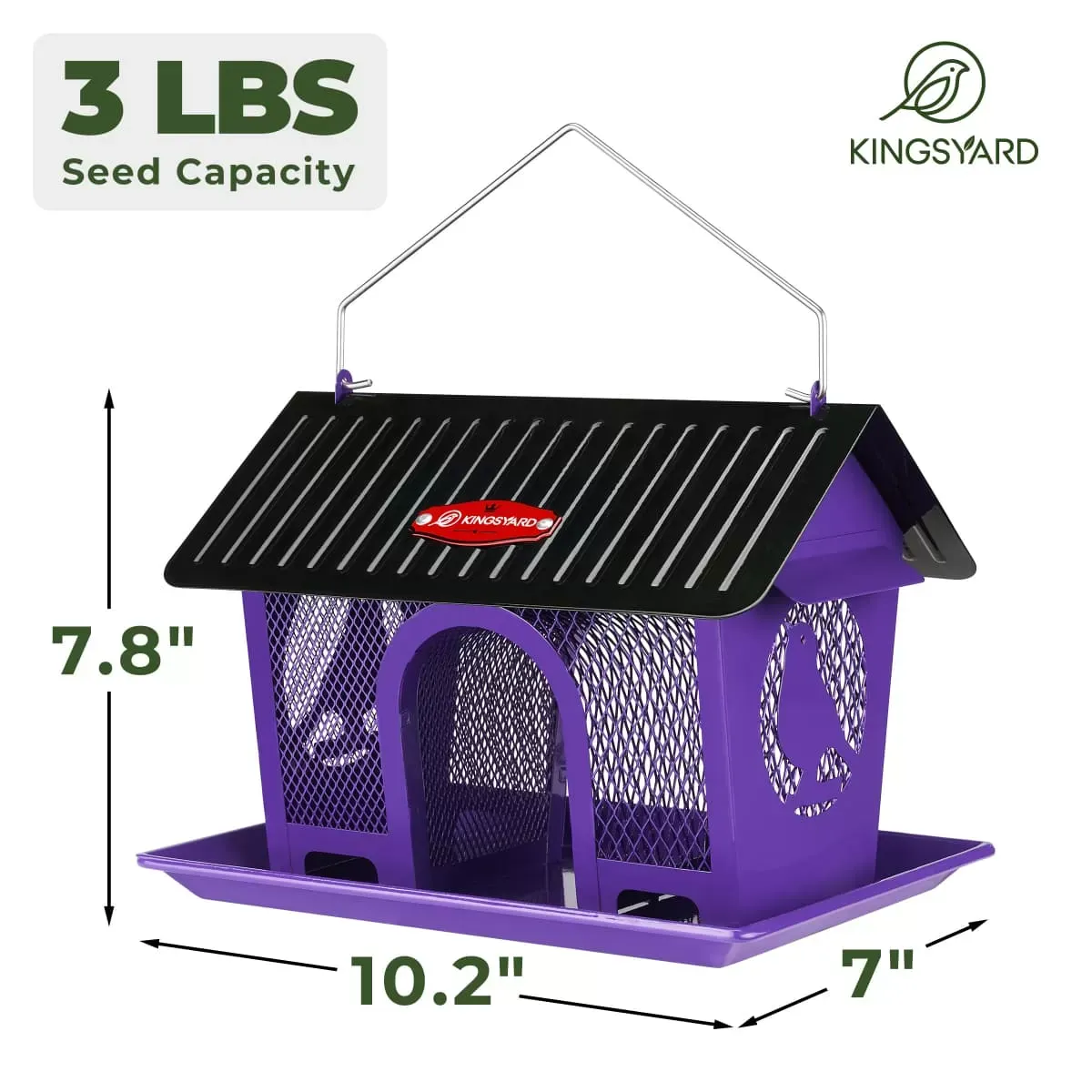 Purple Kingsyard Weatherproof Metal Mesh Hopper Bird Feeder 3
