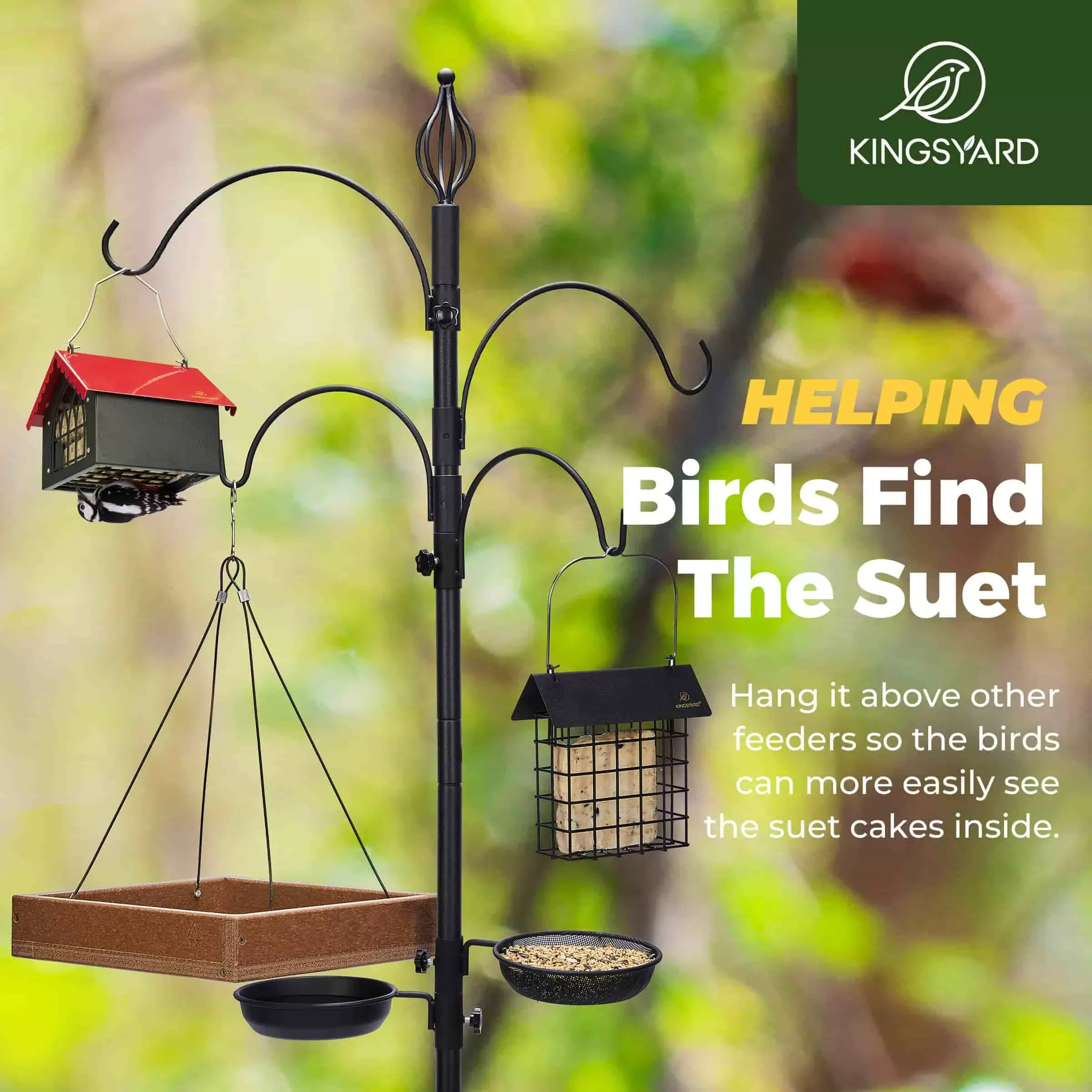 Kingsyard Metal Upside Down Double Suet Bird Feeder 7 Kingsyard Metal Upside Down Double Suet Bird Feeder 7