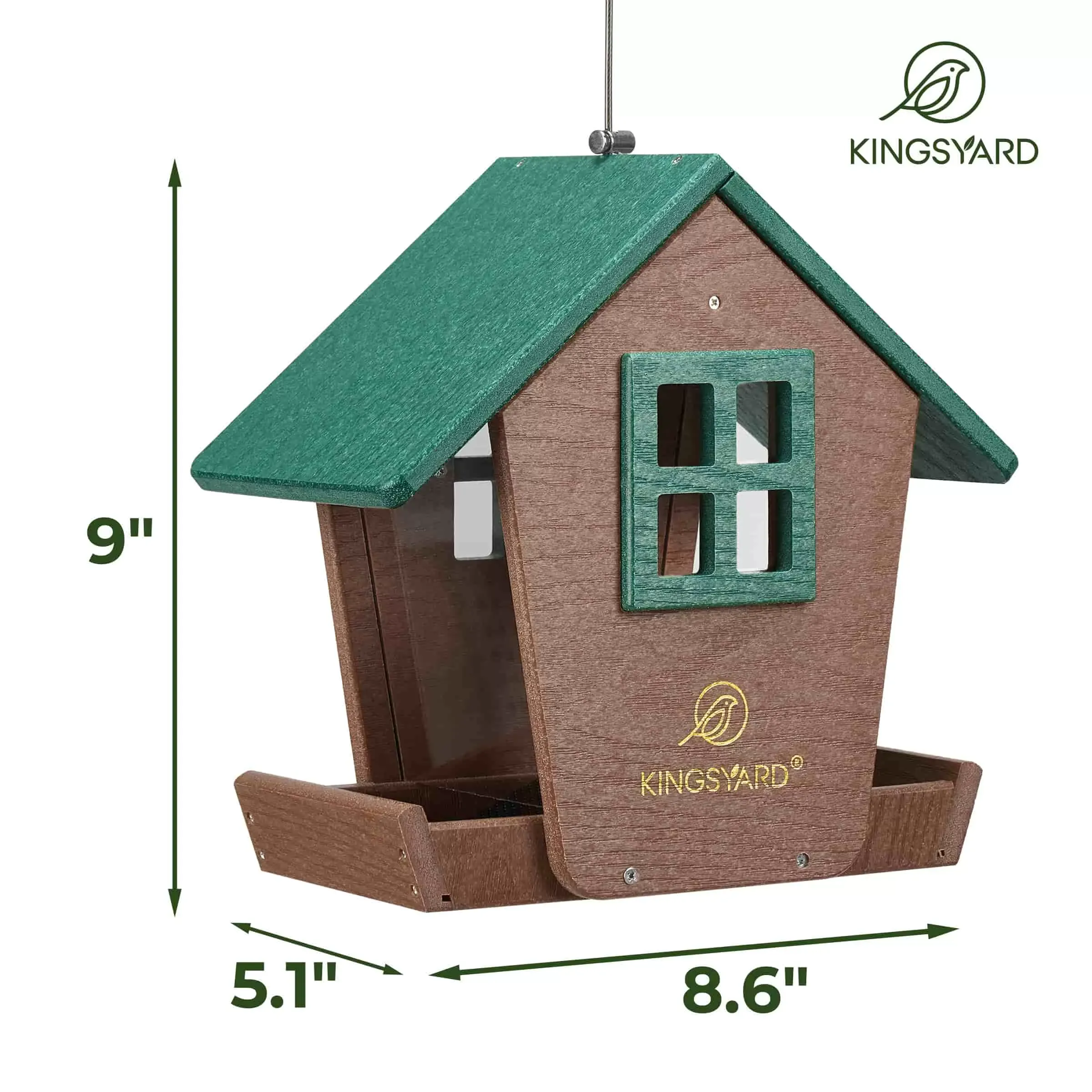 Green Kingsyard Weatherproof Large Capacity Hopper Bird Feeder 5