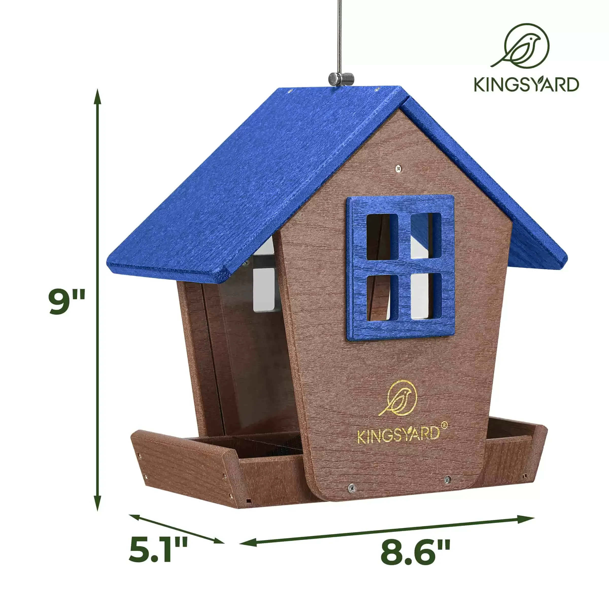 Blue Kingsyard Weatherproof Large Capacity Hopper Bird Feeder 5 Blue Kingsyard Weatherproof Large Capacity Hopper Bird Feeder 5