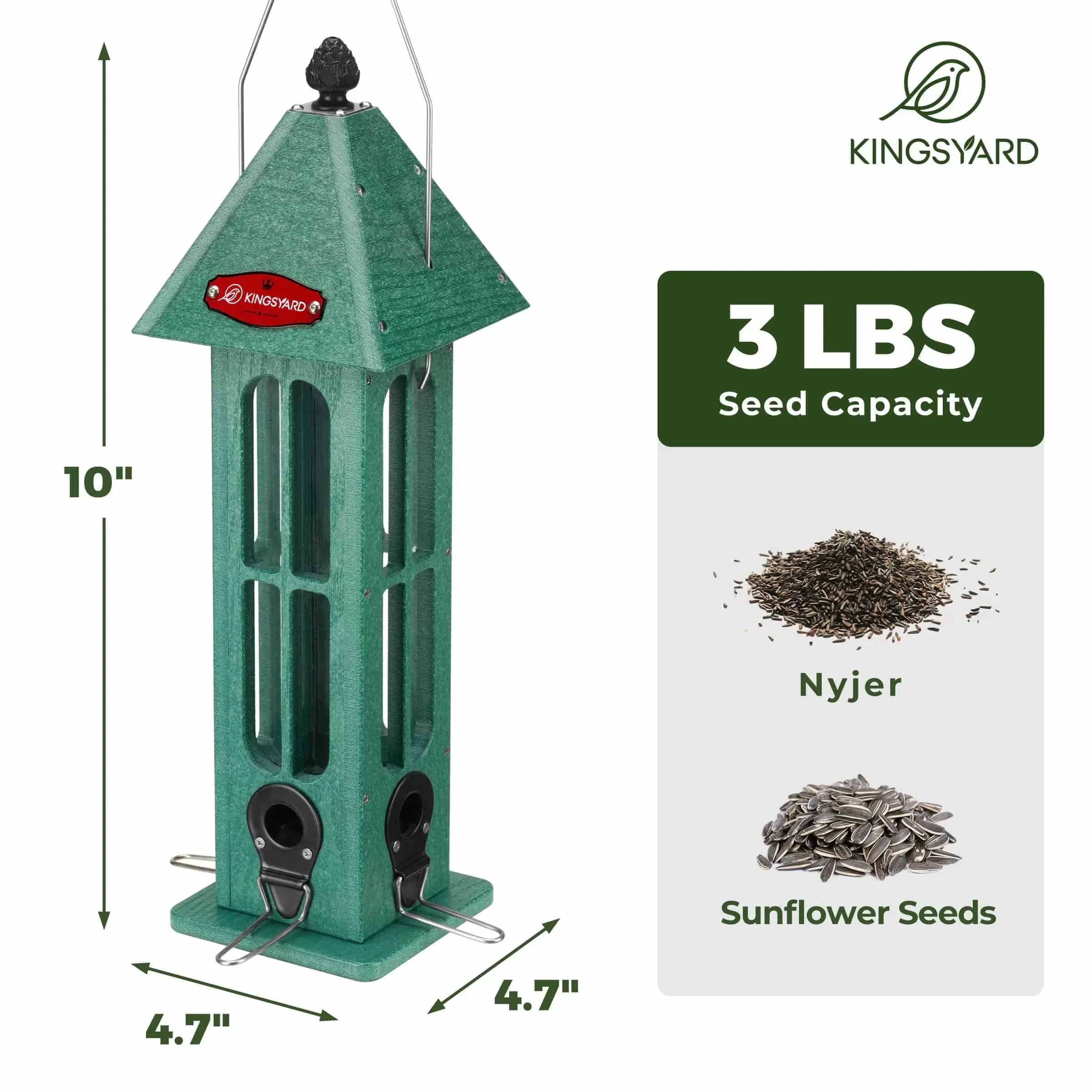 Kingsyard Rainproof Tube Feeder with 4 Ports 3