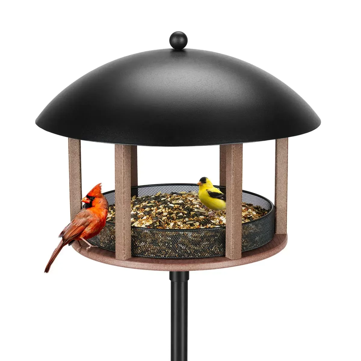 Brown Kingsyard Platform Bird Feeder with Protective Top 2