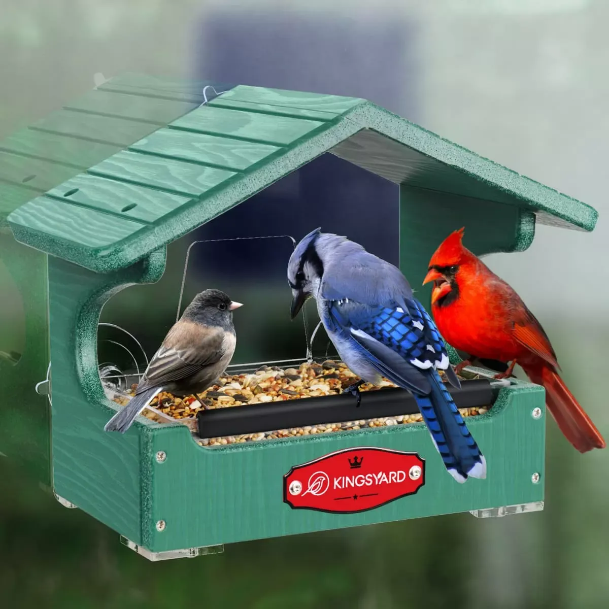 Kingsyard Window Bird Feeder House for Outside Hanging 4