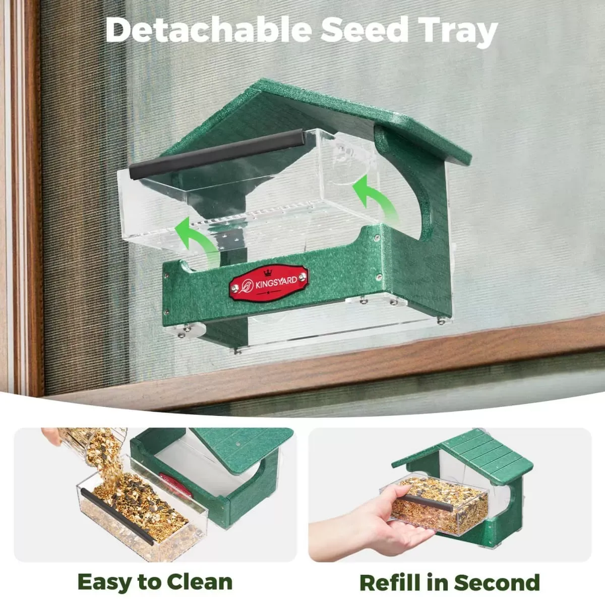 Kingsyard Window Bird Feeder House for Outside Hanging 6
