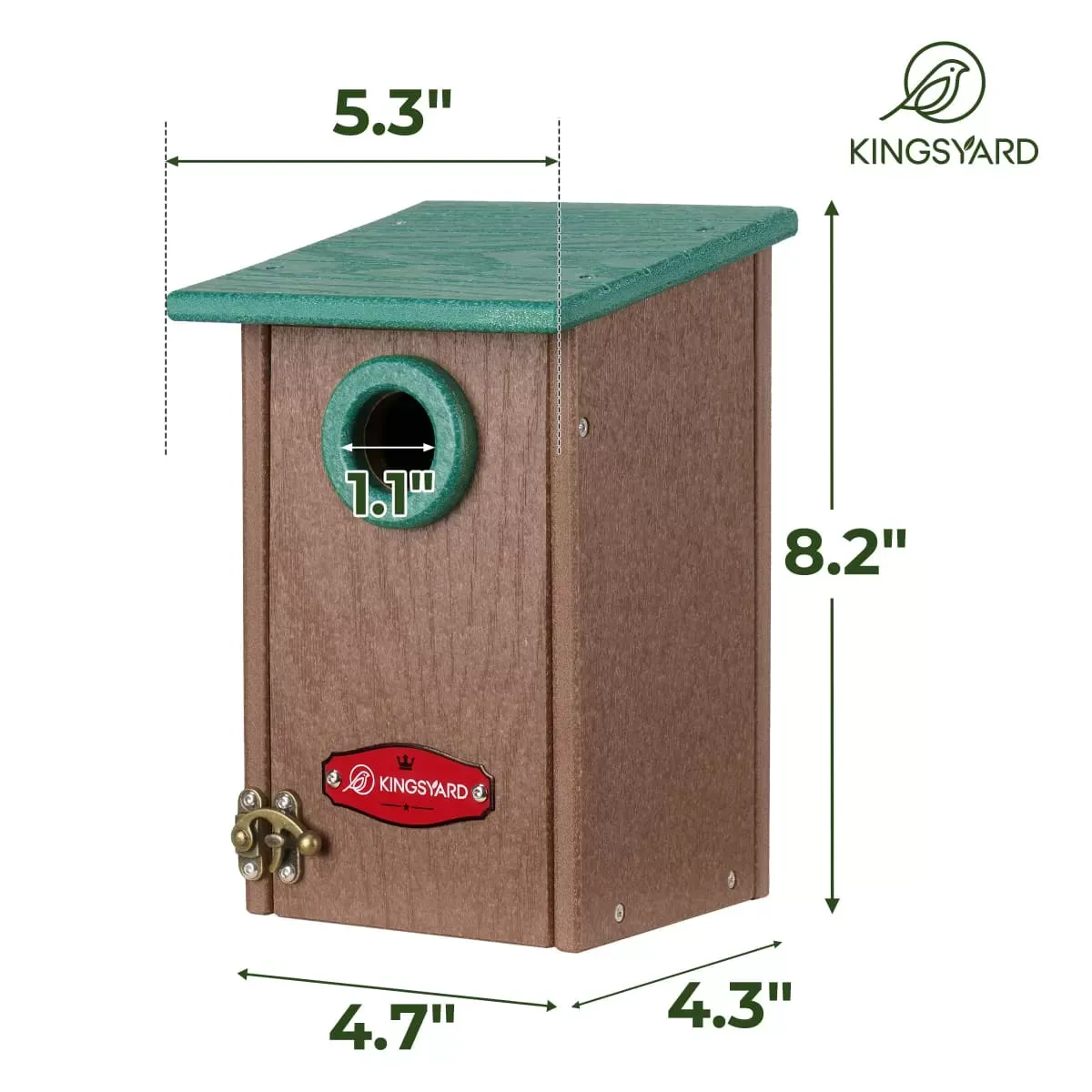 Green Kingsyard Weatherproof Wren Bird House with 1'' Hole for Outdoor Nesting 3 Green Kingsyard Weatherproof Wren Bird House with 1'' Hole for Outdoor Nesting 3