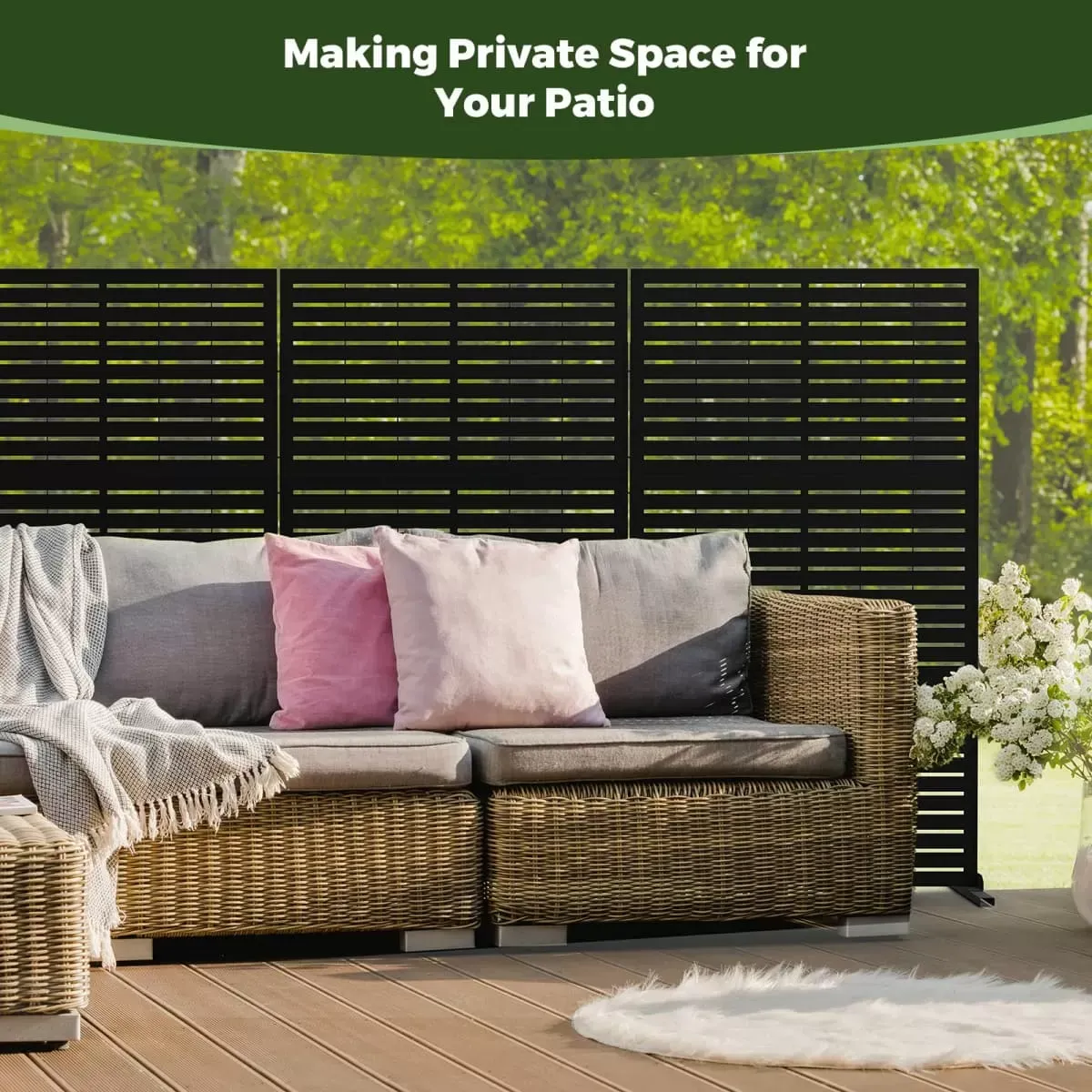 Slat Panel Kingsyard Decorative Metal Privacy Screen 7