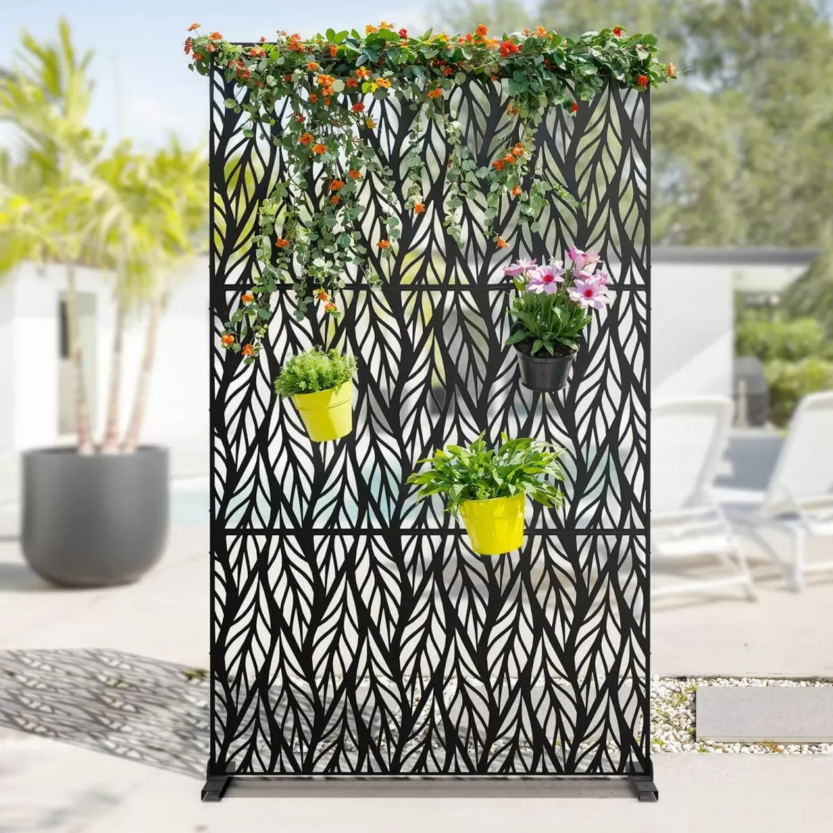 Vine Leaf Pattern Kingsyard Decorative Metal Privacy Screen 3