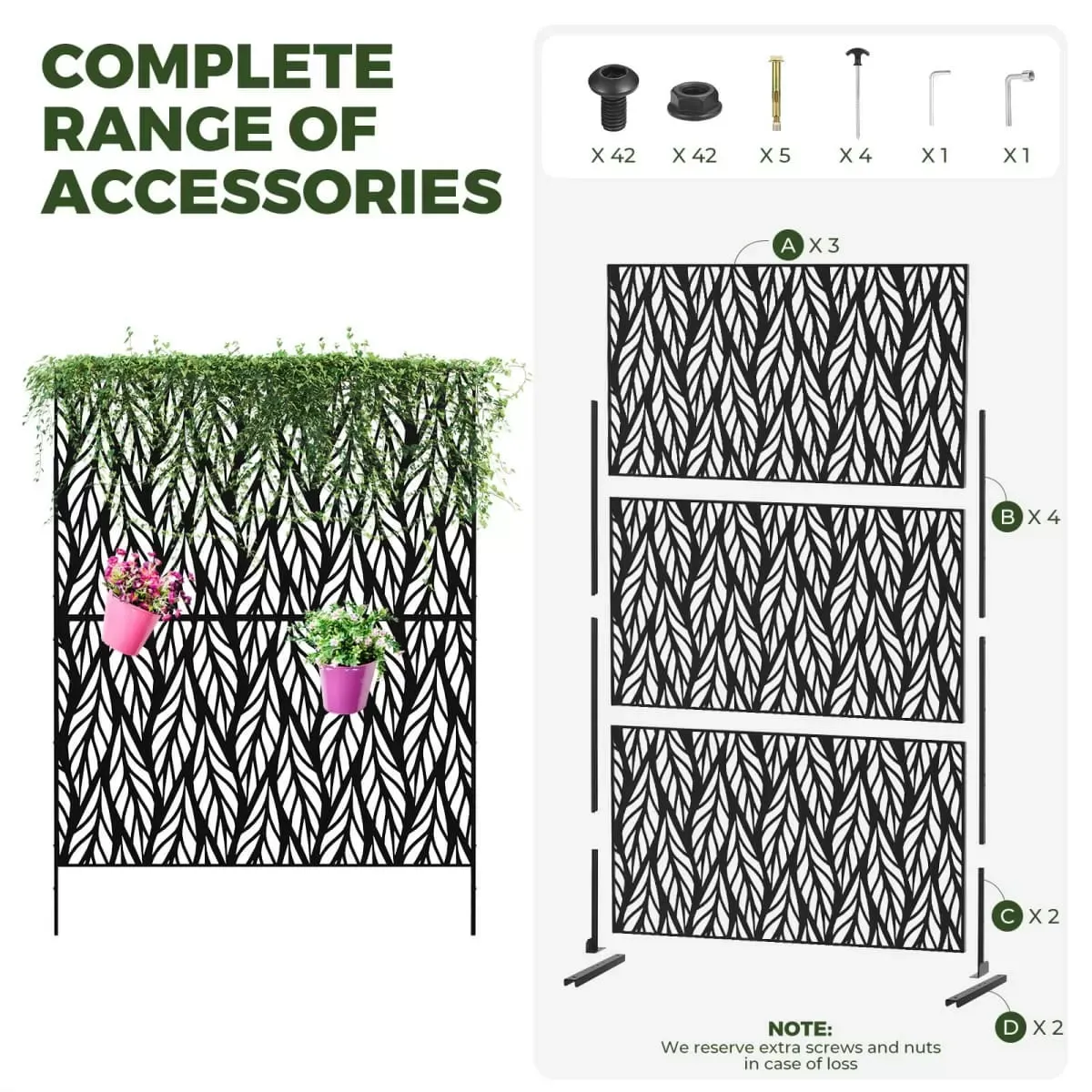 Vine Leaf Pattern Kingsyard Decorative Metal Privacy Screen 5