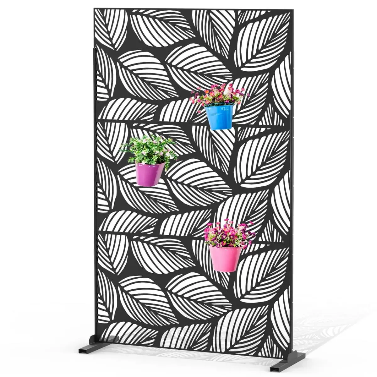 Palm Leaf Pattern Kingsyard Decorative Metal Privacy Screen 2