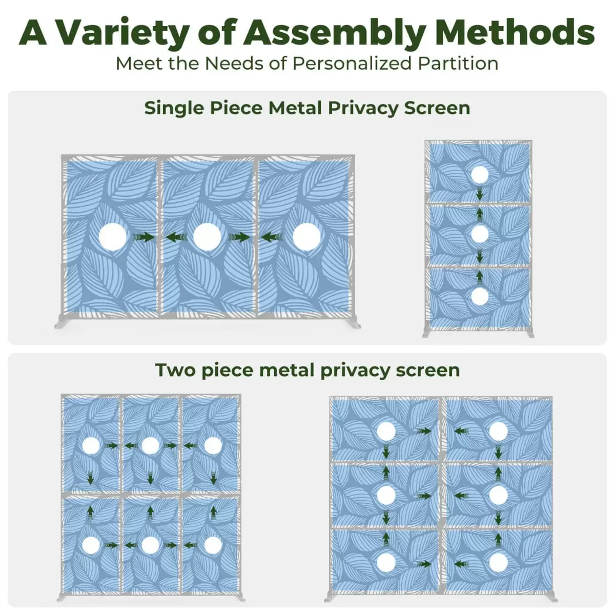Palm Leaf Pattern Kingsyard Decorative Metal Privacy Screen 8