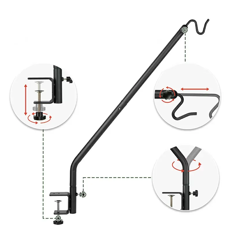 Kingsyard Adjustable(27"-39") Metal Deck Railling Hooks 4