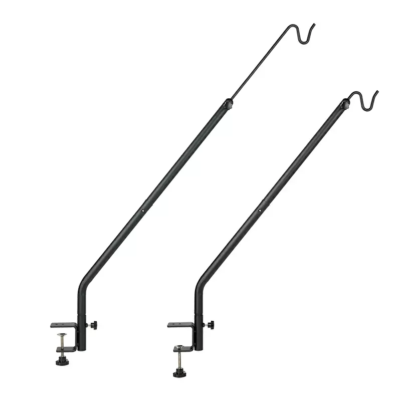Black-2 Pack Kingsyard Adjustable(27"-39") Metal Deck Railling Hooks 2