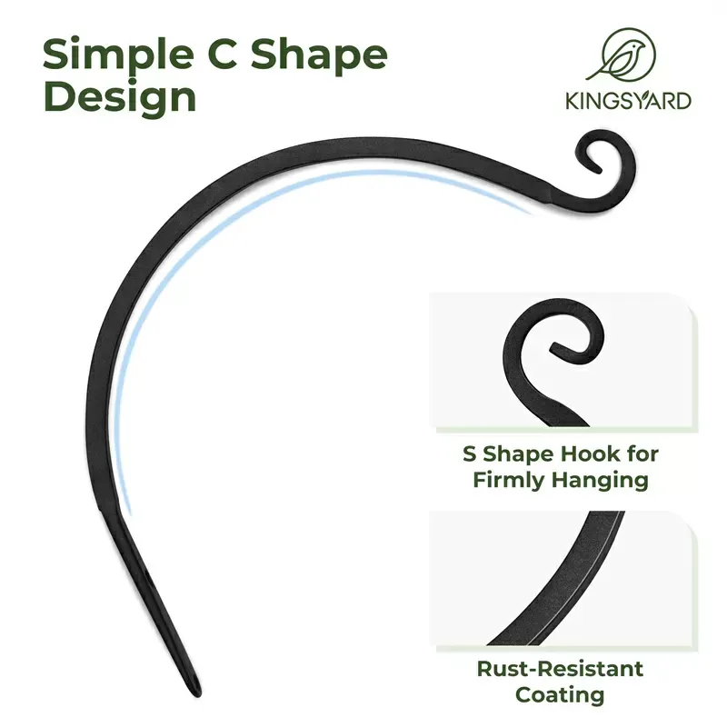 Kingsyard S Shape Metal Bird Feeder Hanger 4