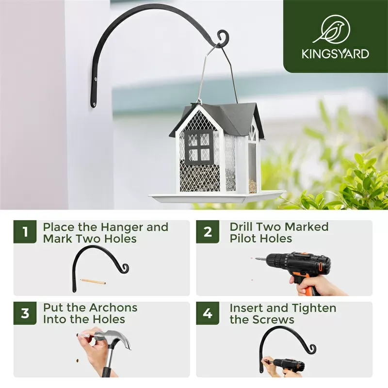 Kingsyard S Shape Metal Bird Feeder Hanger 5