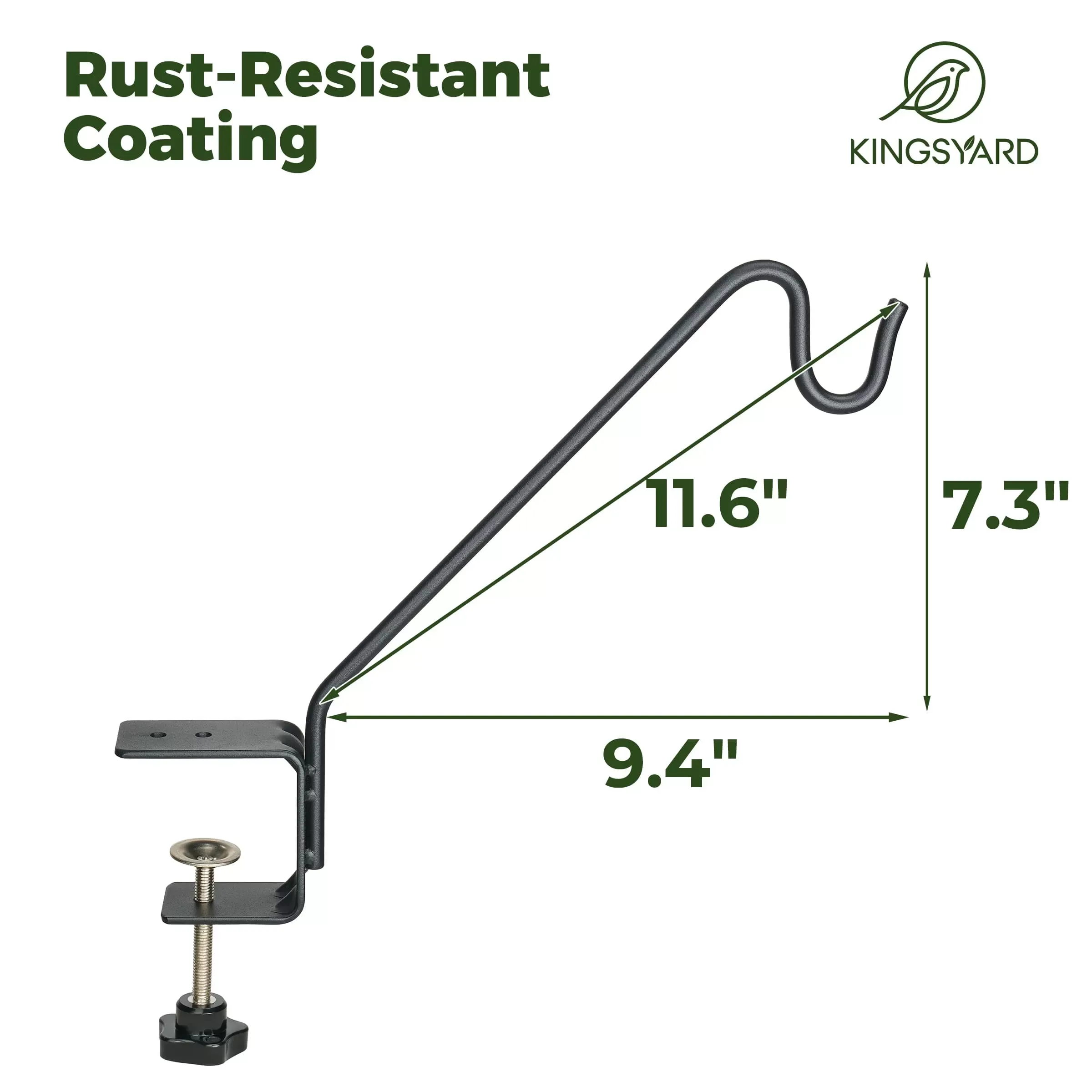 Kingsyard 10-Inch Heavy Duty Metal Deck Hook for Bird Feeders 3