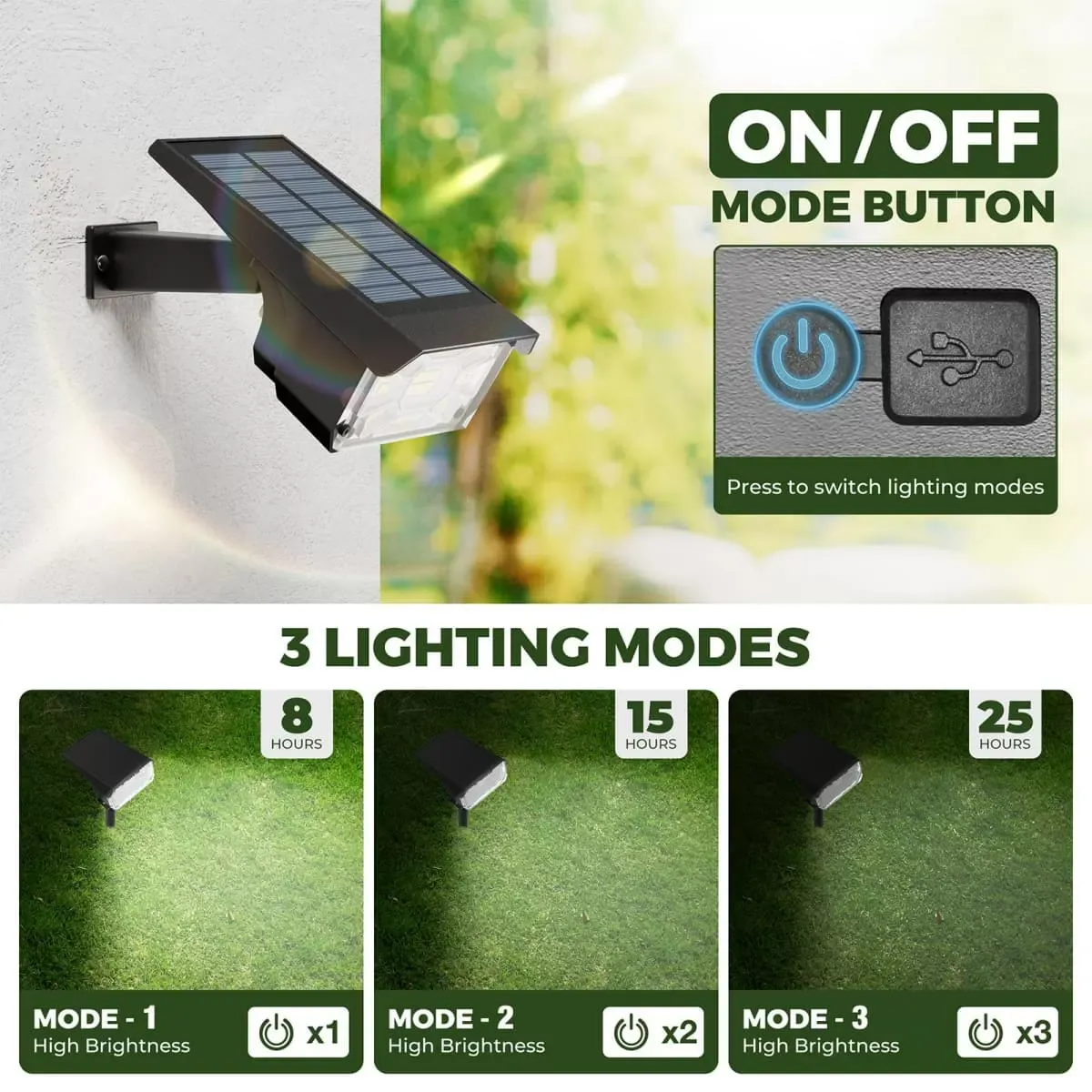 MultiColor Kingsyard 47 LEDs Waterproof IP68 Solar Lights for Garden Yards 3