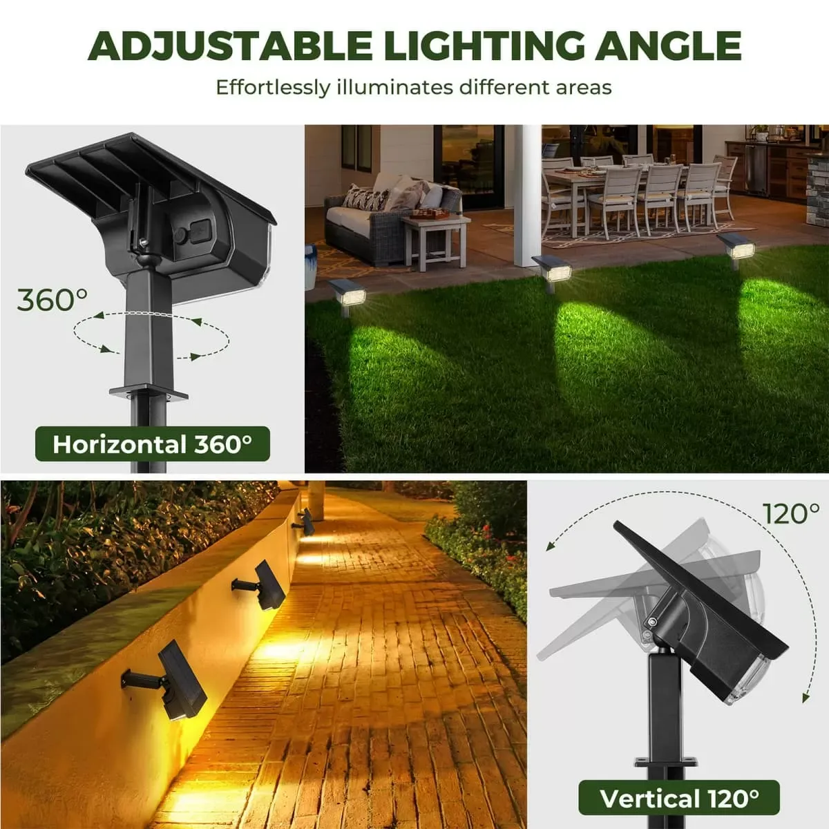 MultiColor Kingsyard 47 LEDs Waterproof IP68 Solar Lights for Garden Yards 5