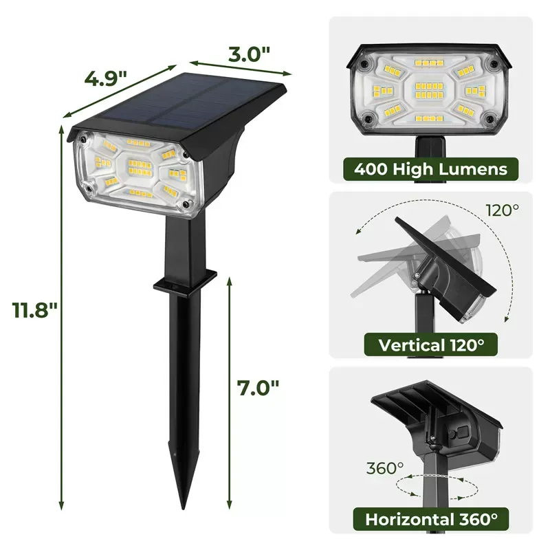 Kingsyard Outdoor Solar Spotlights 3
