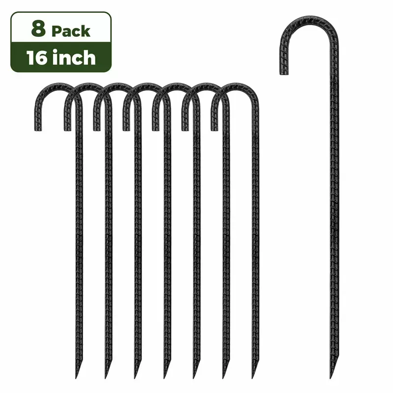 Black Kingsyard J Shape Rebar Stakes 2