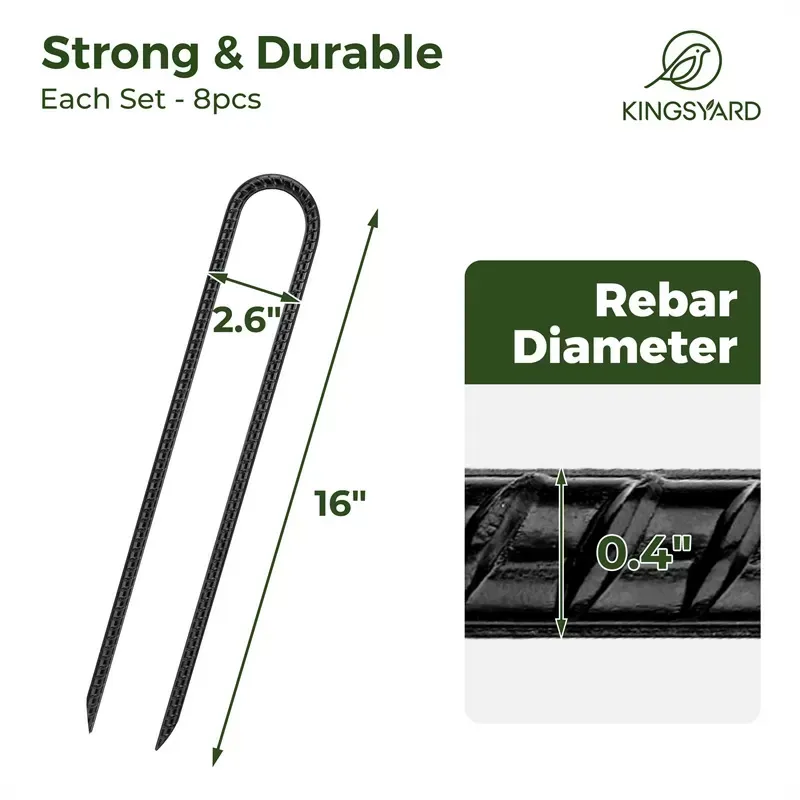 Black Kingsyard U Shape Rebar Stakes 3