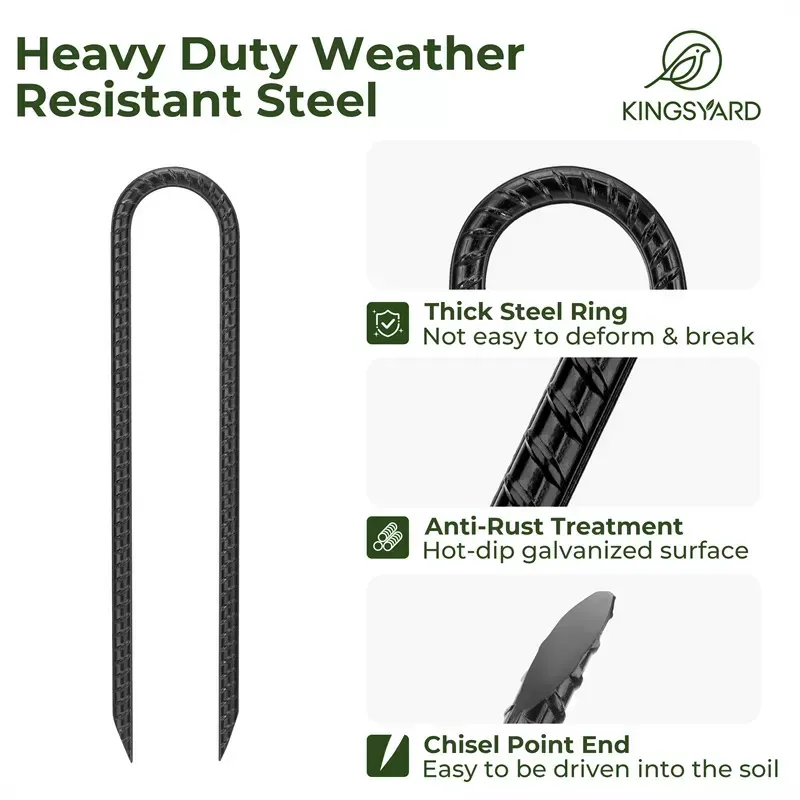 Black Kingsyard U Shape Rebar Stakes 4