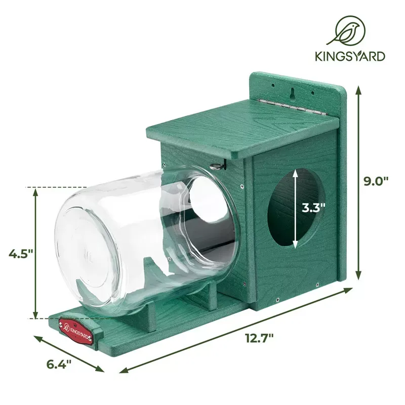 Green Kingsyard Recycled Plastic Squirrel Feeder 3 Green Kingsyard Recycled Plastic Squirrel Feeder 3