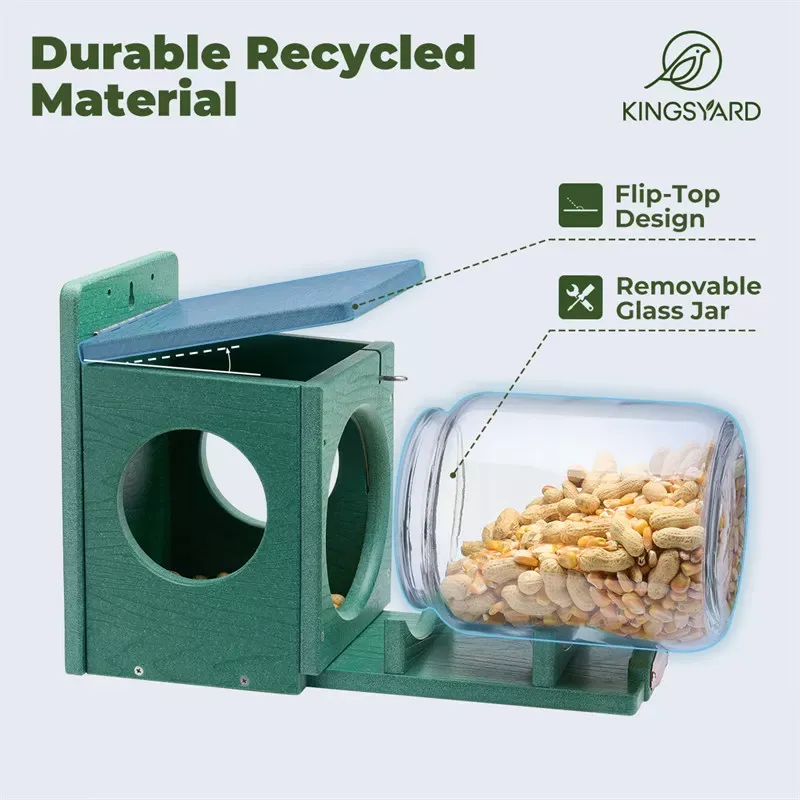 Green Kingsyard Recycled Plastic Squirrel Feeder 6 Green Kingsyard Recycled Plastic Squirrel Feeder 6