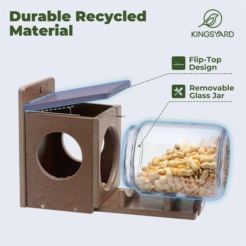 Brown Kingsyard Recycled Plastic Squirrel Feeder 6