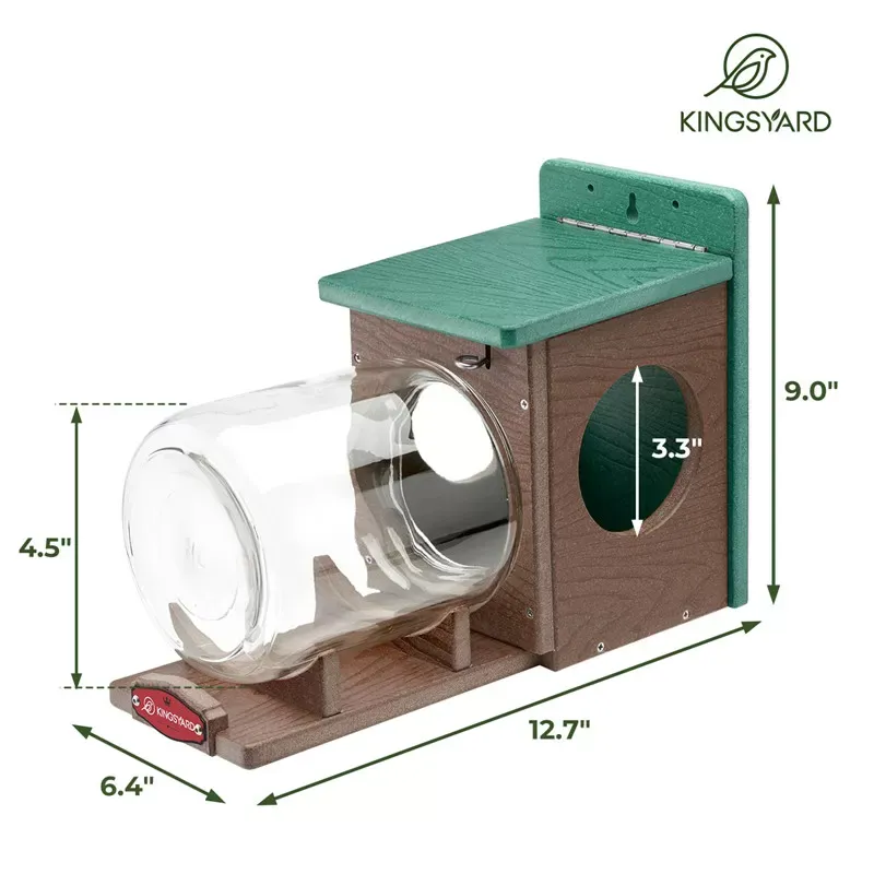 Green & Brown Kingsyard Recycled Plastic Squirrel Feeder 3