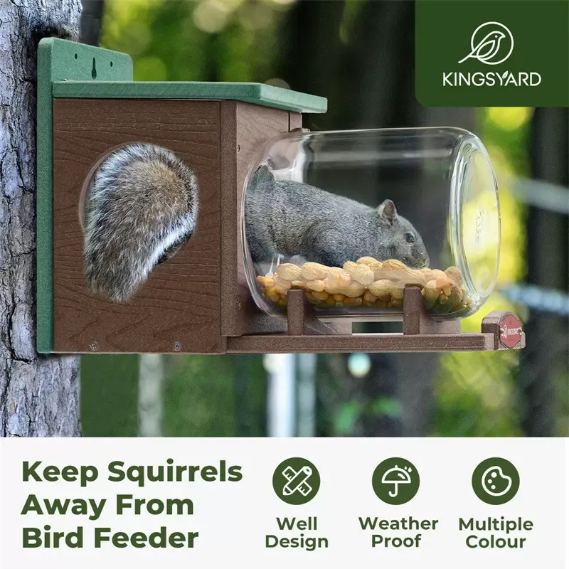 Green & Brown Kingsyard Recycled Plastic Squirrel Feeder 4