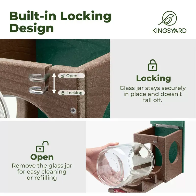 Green & Brown Kingsyard Recycled Plastic Squirrel Feeder 5