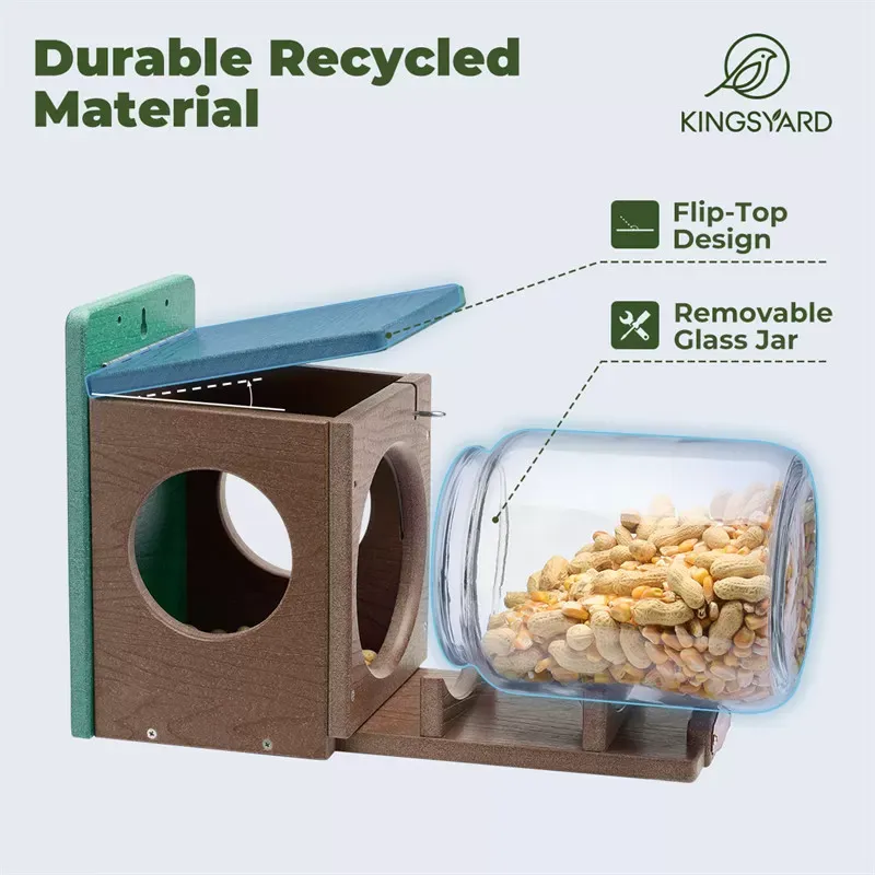 Green & Brown Kingsyard Recycled Plastic Squirrel Feeder 6