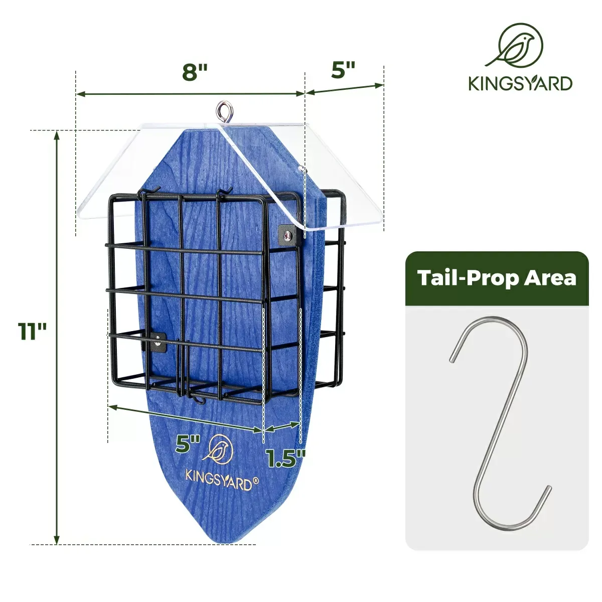 Blue Kingsyard Double Suet Weatherproof Bird Feeder 3