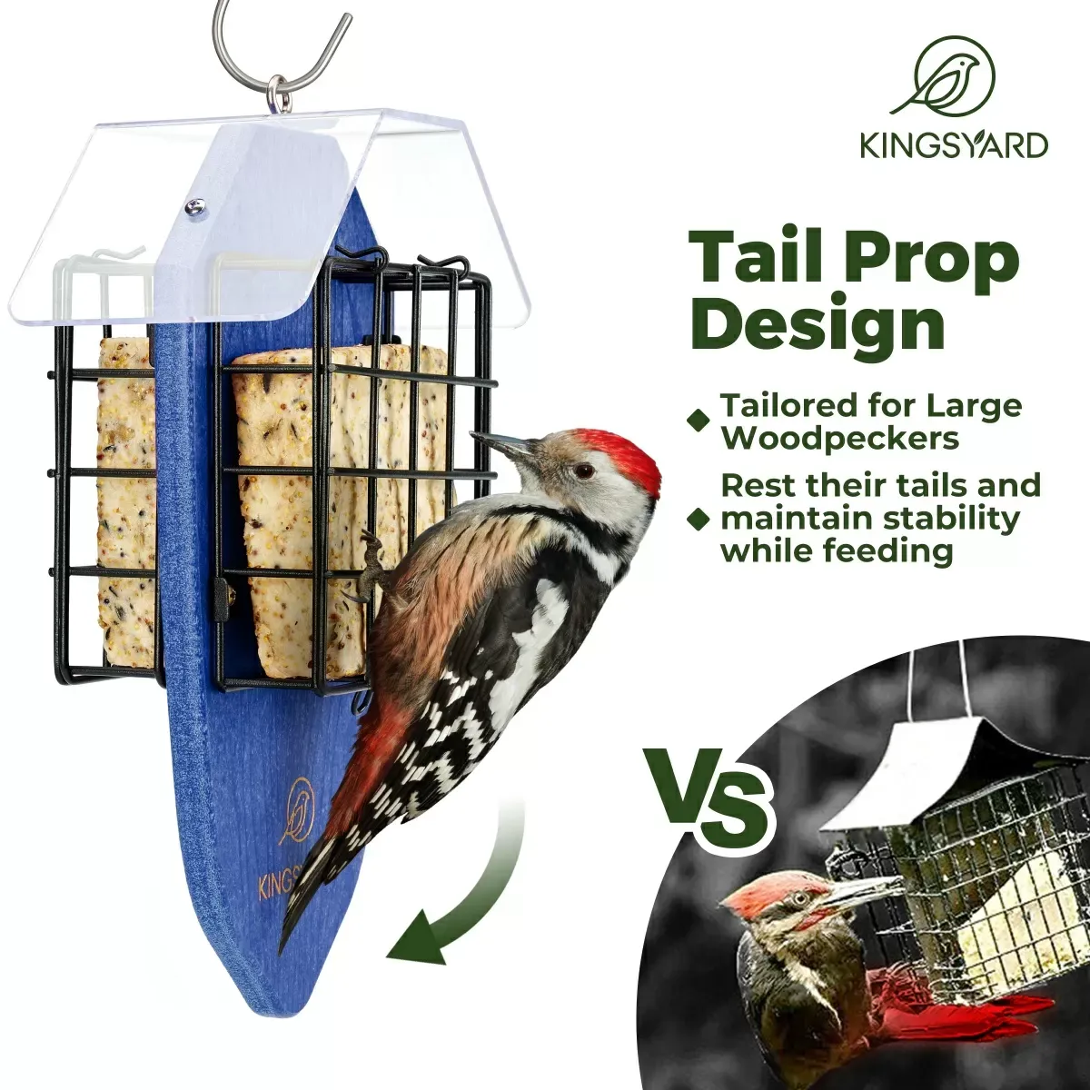 Blue Kingsyard Double Suet Weatherproof Bird Feeder 6