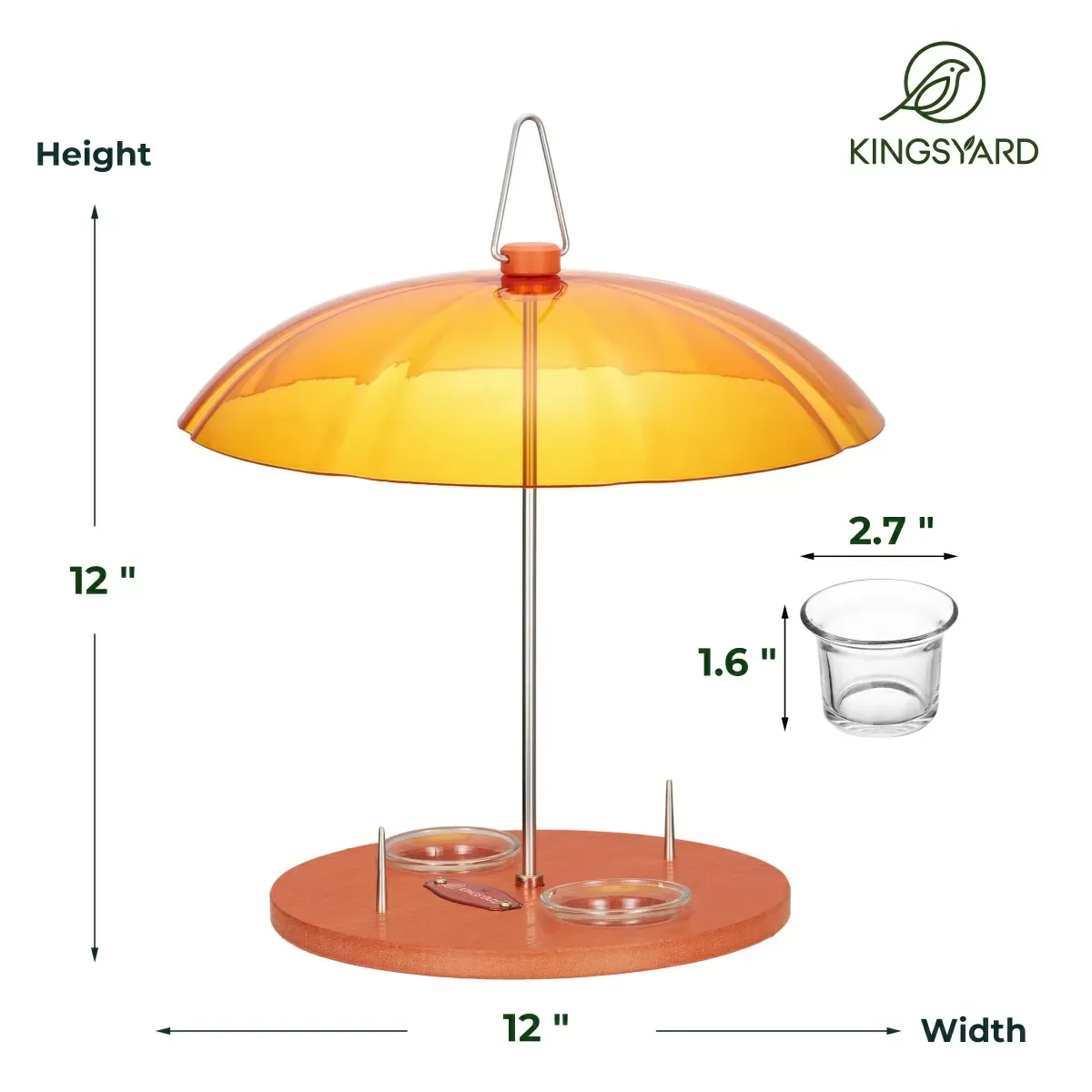 Orange Kingsyard Oriole Bird Feeders with Protective Dome 3 Orange Kingsyard Oriole Bird Feeders with Protective Dome 3