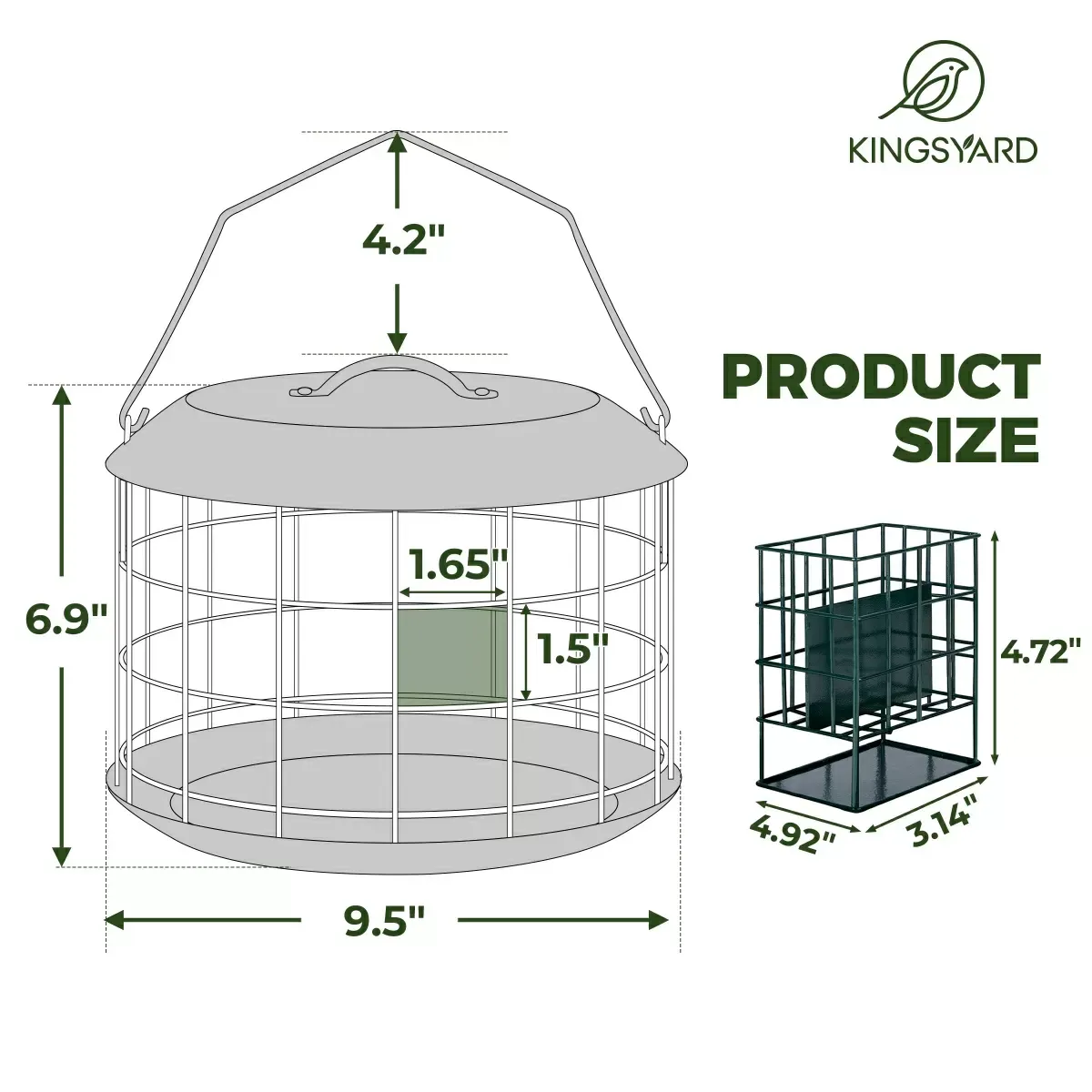 Kingsyard Metal Caged Squirrel Proof Suet Feeder 3 Kingsyard Metal Caged Squirrel Proof Suet Feeder 3