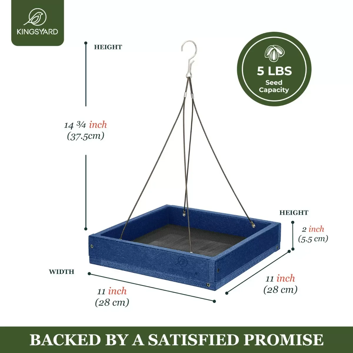 Kingsyard Platform Bird Feeder with Large Seed Tray 3