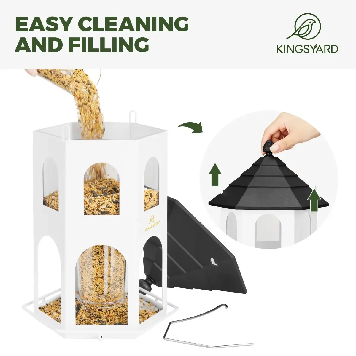 Kingsyard Weatherproof Metal House Bird Feeder 5