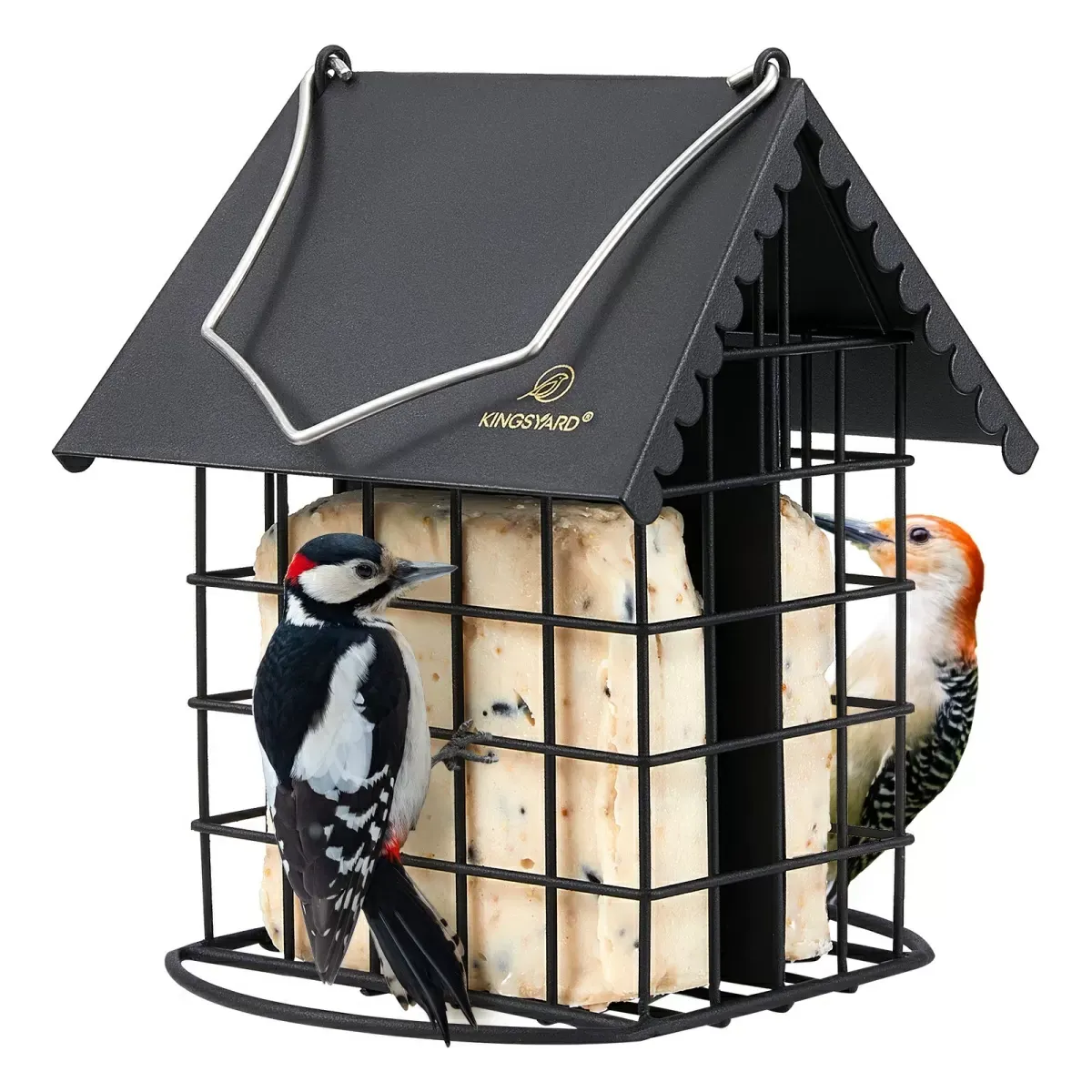 Kingsyard Suet Bird Feeder with Roof and Perch 2 Kingsyard Suet Bird Feeder with Roof and Perch 2