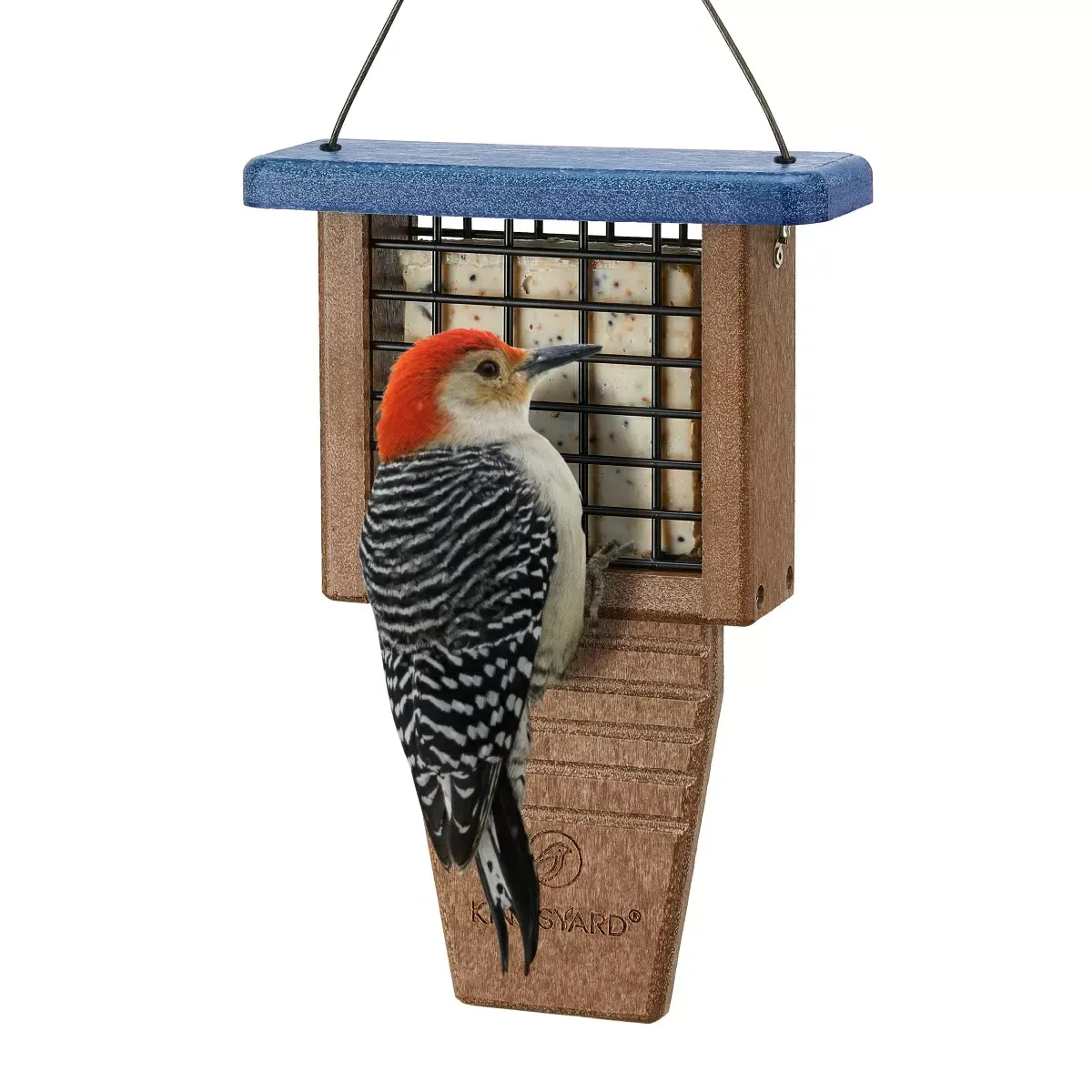 Blue Kingsyard Tail Prop Suet Feeder for Woodpeckers 2
