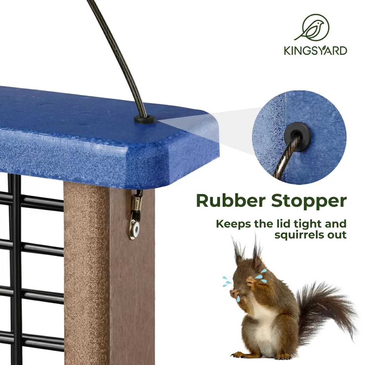 Blue Kingsyard Tail Prop Suet Feeder for Woodpeckers 4